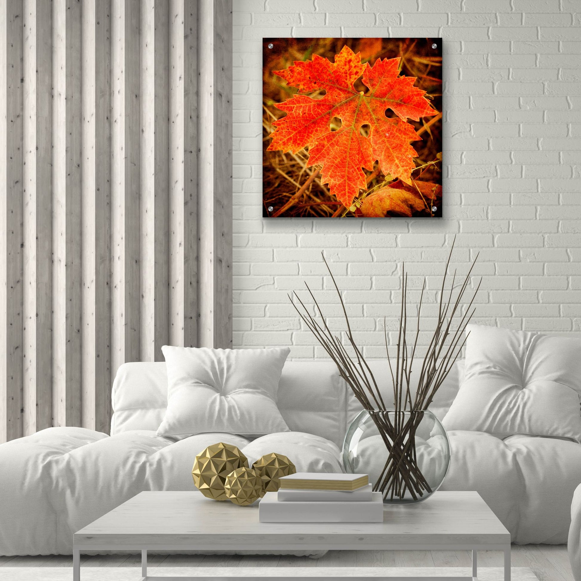 Epic Art 'Ochre Foliage' by Jessica Rogers, Acrylic Glass Wall Art,24x24