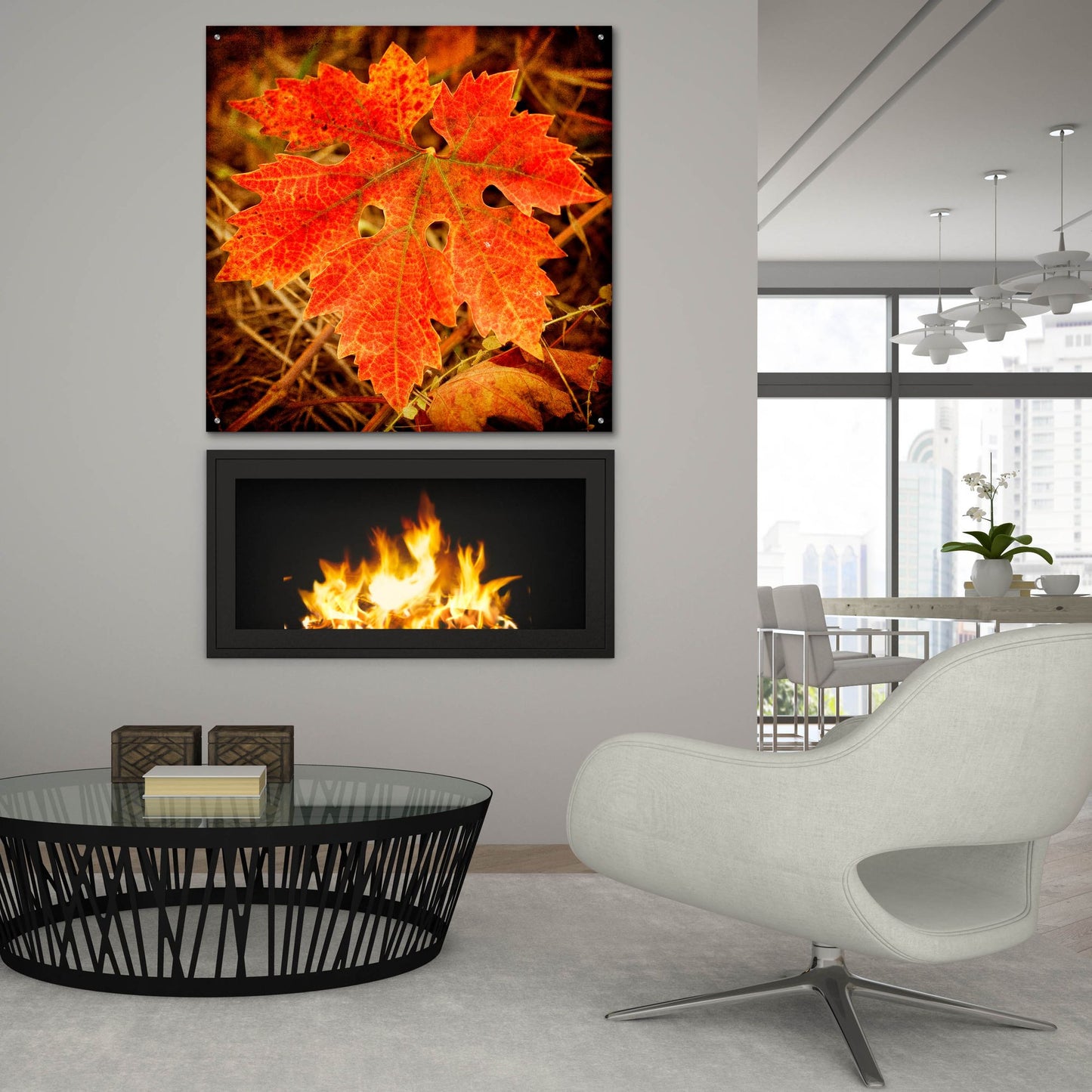 Epic Art 'Ochre Foliage' by Jessica Rogers, Acrylic Glass Wall Art,36x36