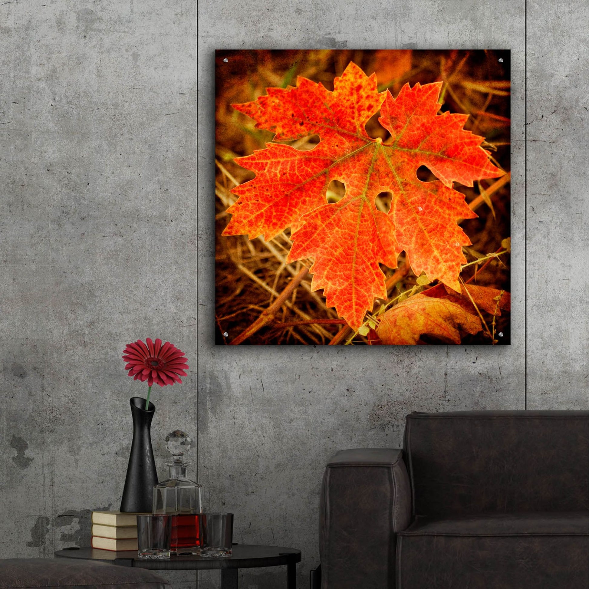 Epic Art 'Ochre Foliage' by Jessica Rogers, Acrylic Glass Wall Art,36x36