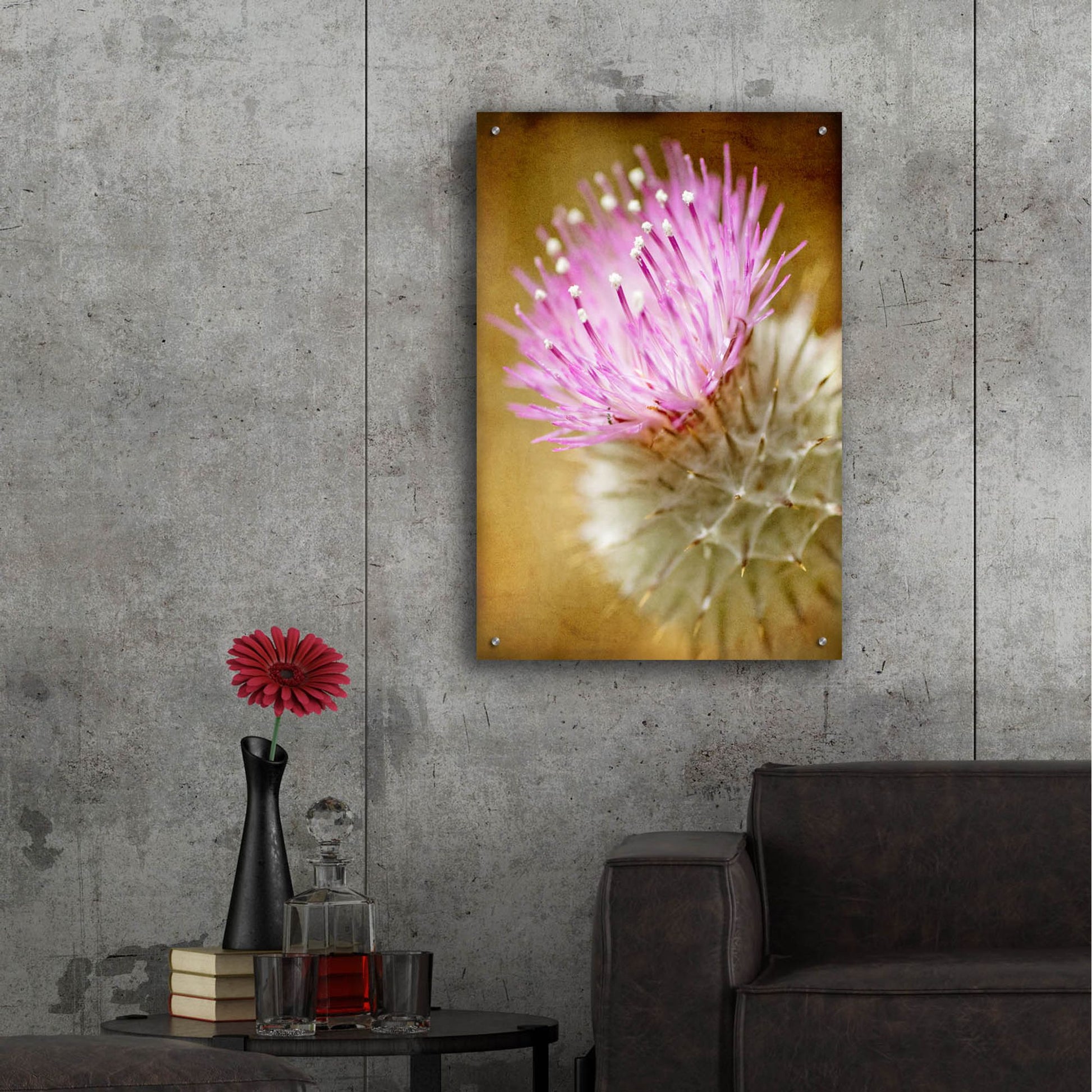 Epic Art 'Thistle Bloom' by Jessica Rogers, Acrylic Glass Wall Art,24x36