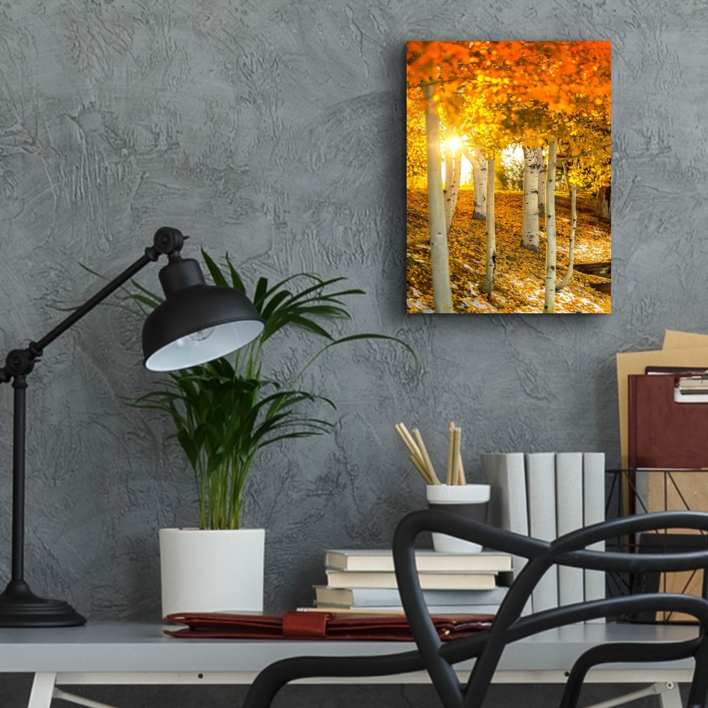 Epic Art 'Aspen Glow' by Jonathan Ross, Acrylic Glass Wall Art,12x16