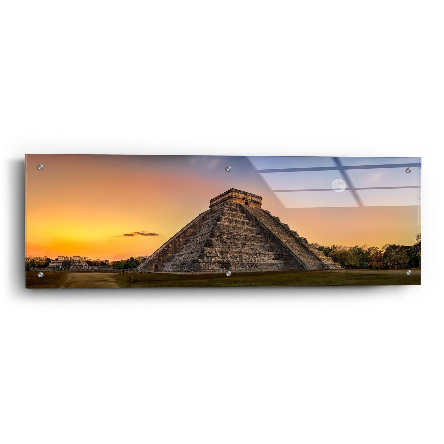 Epic Art 'Chichen Itza' by Jonathan Ross, Acrylic Glass Wall Art,36x12