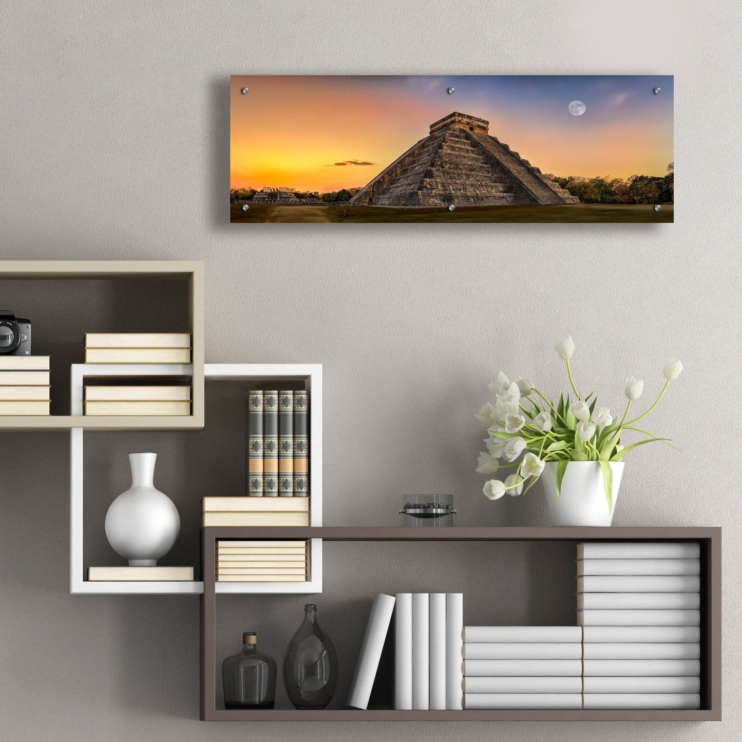 Epic Art 'Chichen Itza' by Jonathan Ross, Acrylic Glass Wall Art,36x12