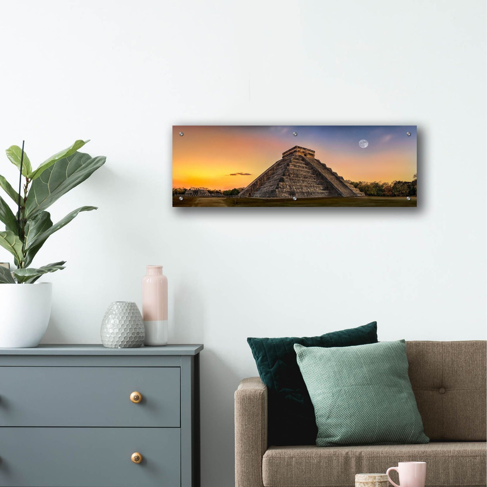 Epic Art 'Chichen Itza' by Jonathan Ross, Acrylic Glass Wall Art,36x12