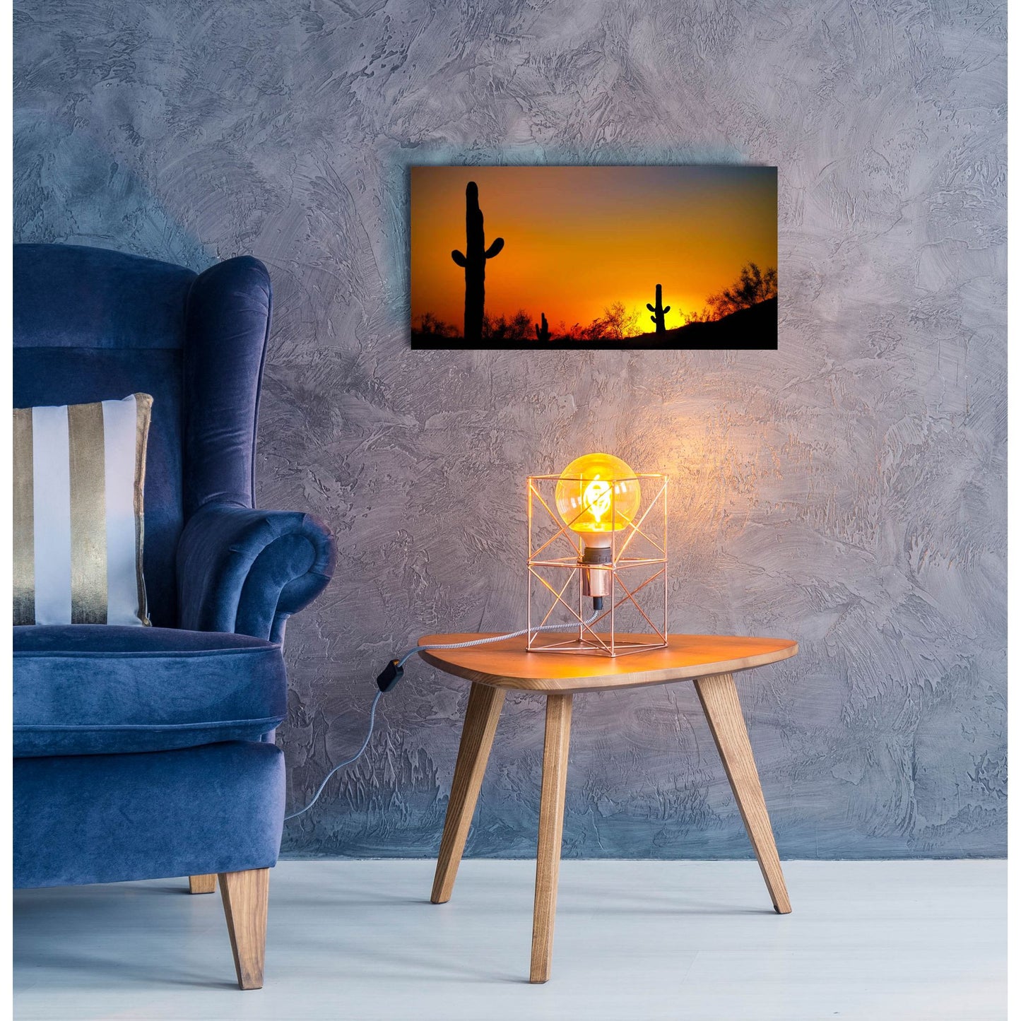 Epic Art 'Desert Sunset' by Jonathan Ross, Acrylic Glass Wall Art,24x12