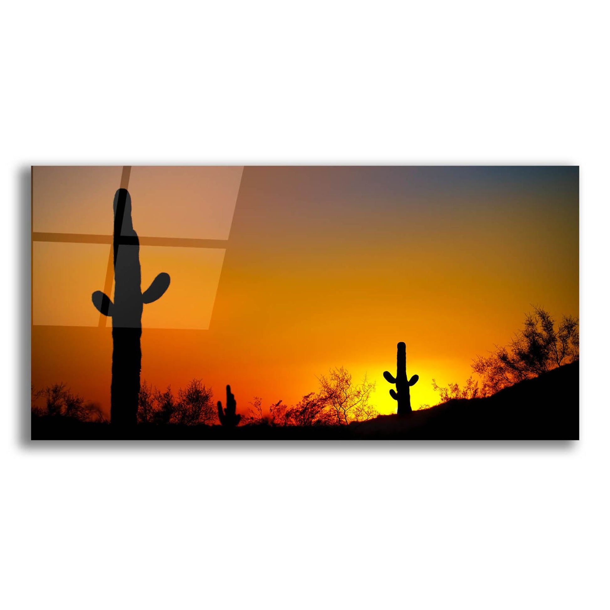 Epic Art 'Desert Sunset' by Jonathan Ross, Acrylic Glass Wall Art,24x12