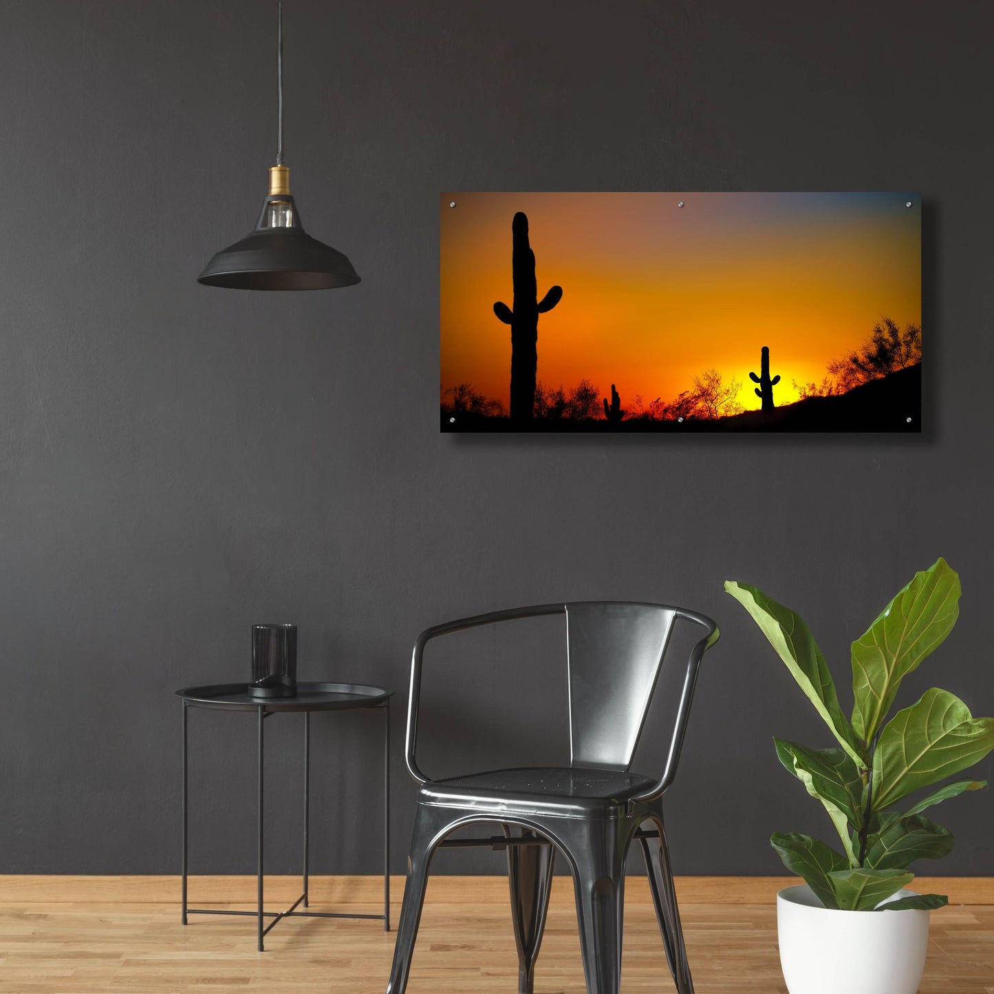 Epic Art 'Desert Sunset' by Jonathan Ross, Acrylic Glass Wall Art,48x24