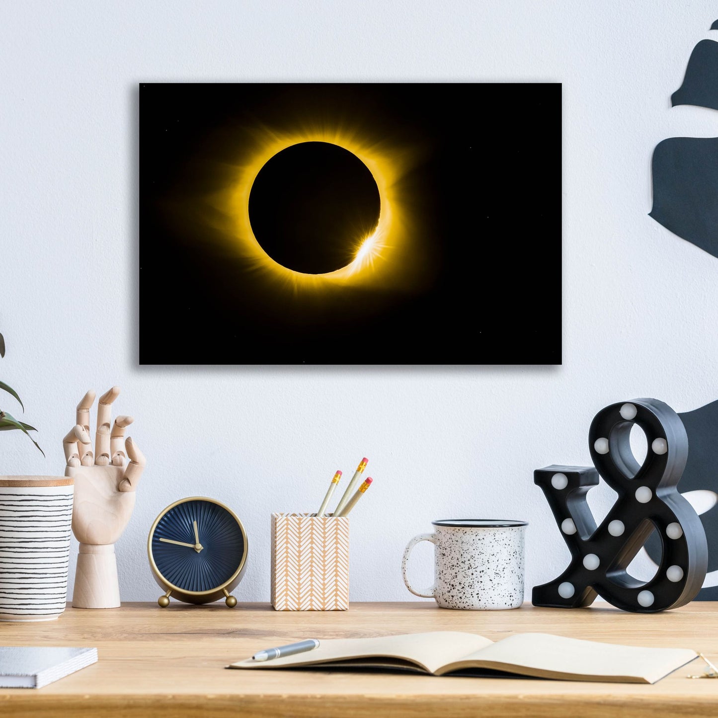 Epic Art 'Diamond Ring Eclipse' by Jonathan Ross, Acrylic Glass Wall Art,16x12