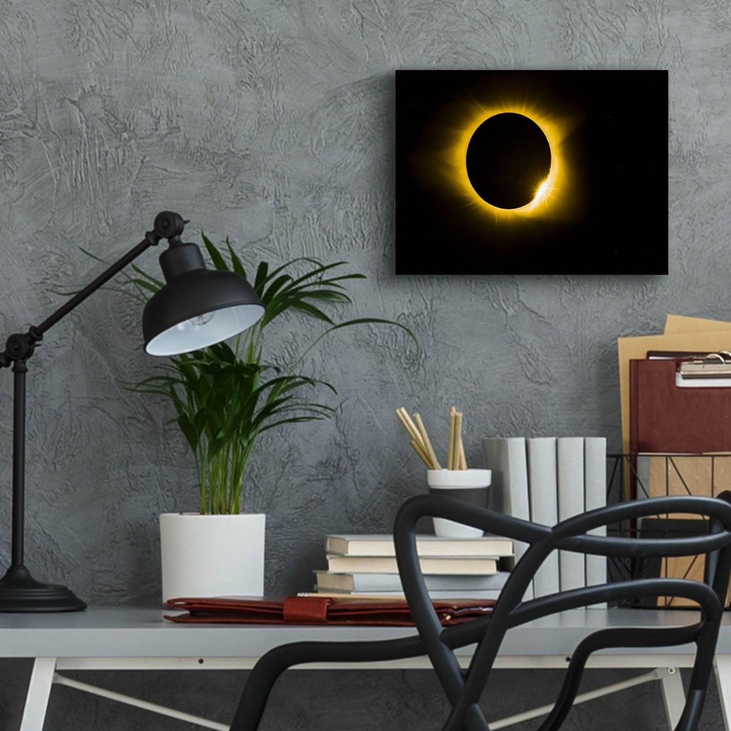 Epic Art 'Diamond Ring Eclipse' by Jonathan Ross, Acrylic Glass Wall Art,16x12