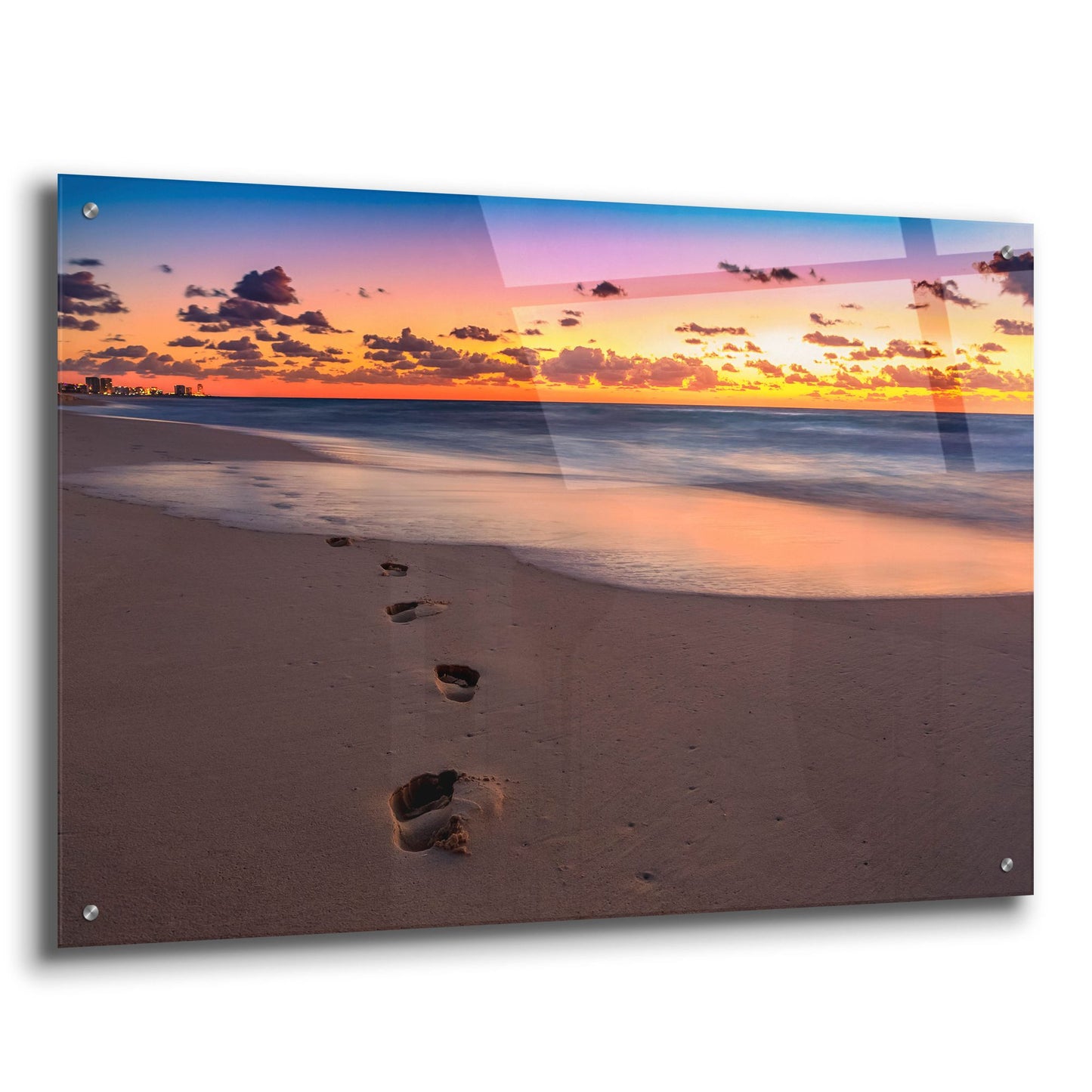 Epic Art 'Footsteps At Sunrise' by Jonathan Ross, Acrylic Glass Wall Art,36x24