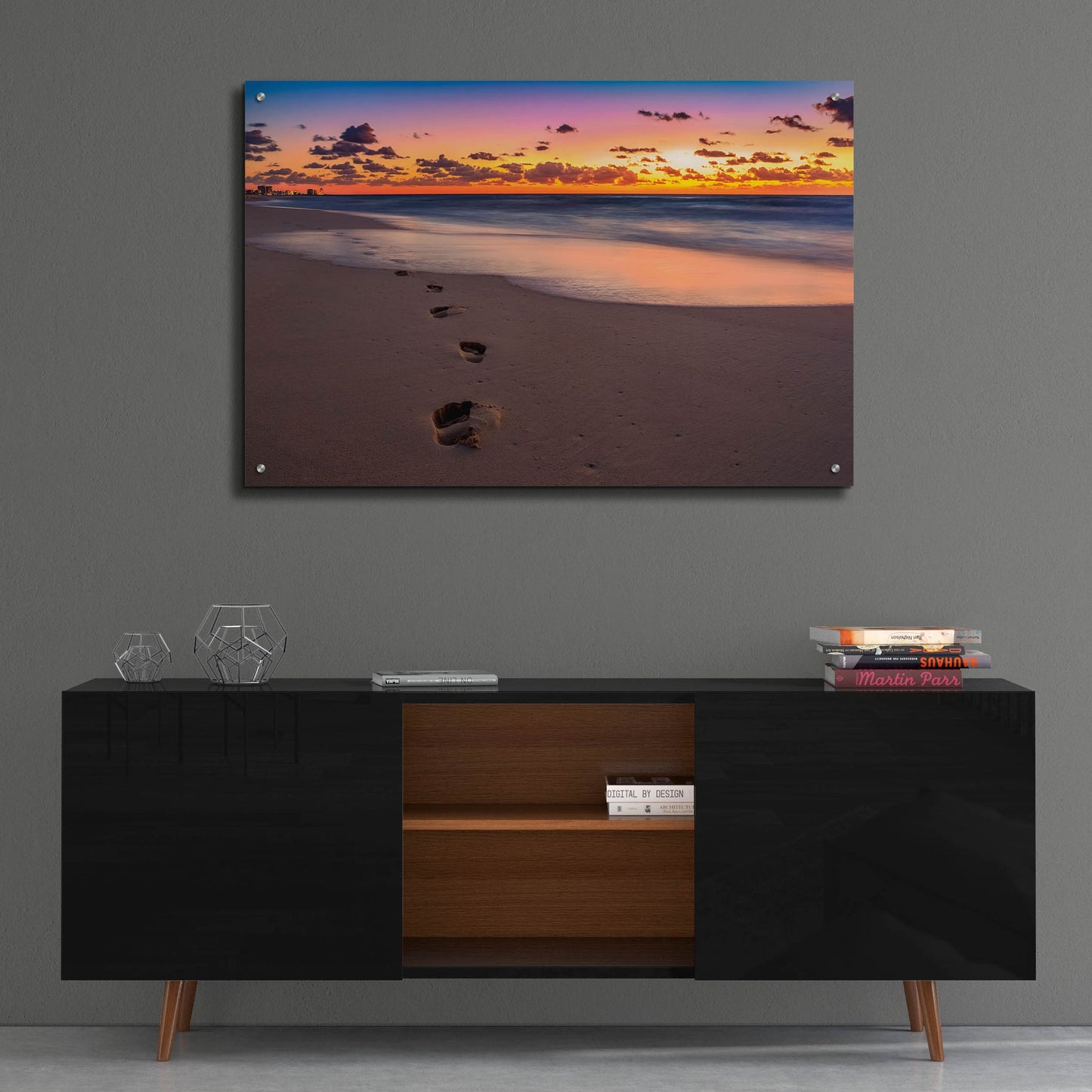 Epic Art 'Footsteps At Sunrise' by Jonathan Ross, Acrylic Glass Wall Art,36x24