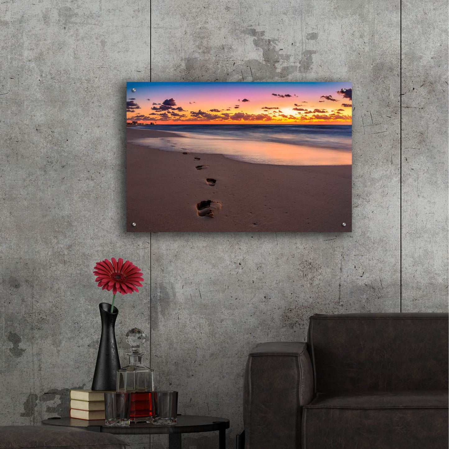 Epic Art 'Footsteps At Sunrise' by Jonathan Ross, Acrylic Glass Wall Art,36x24