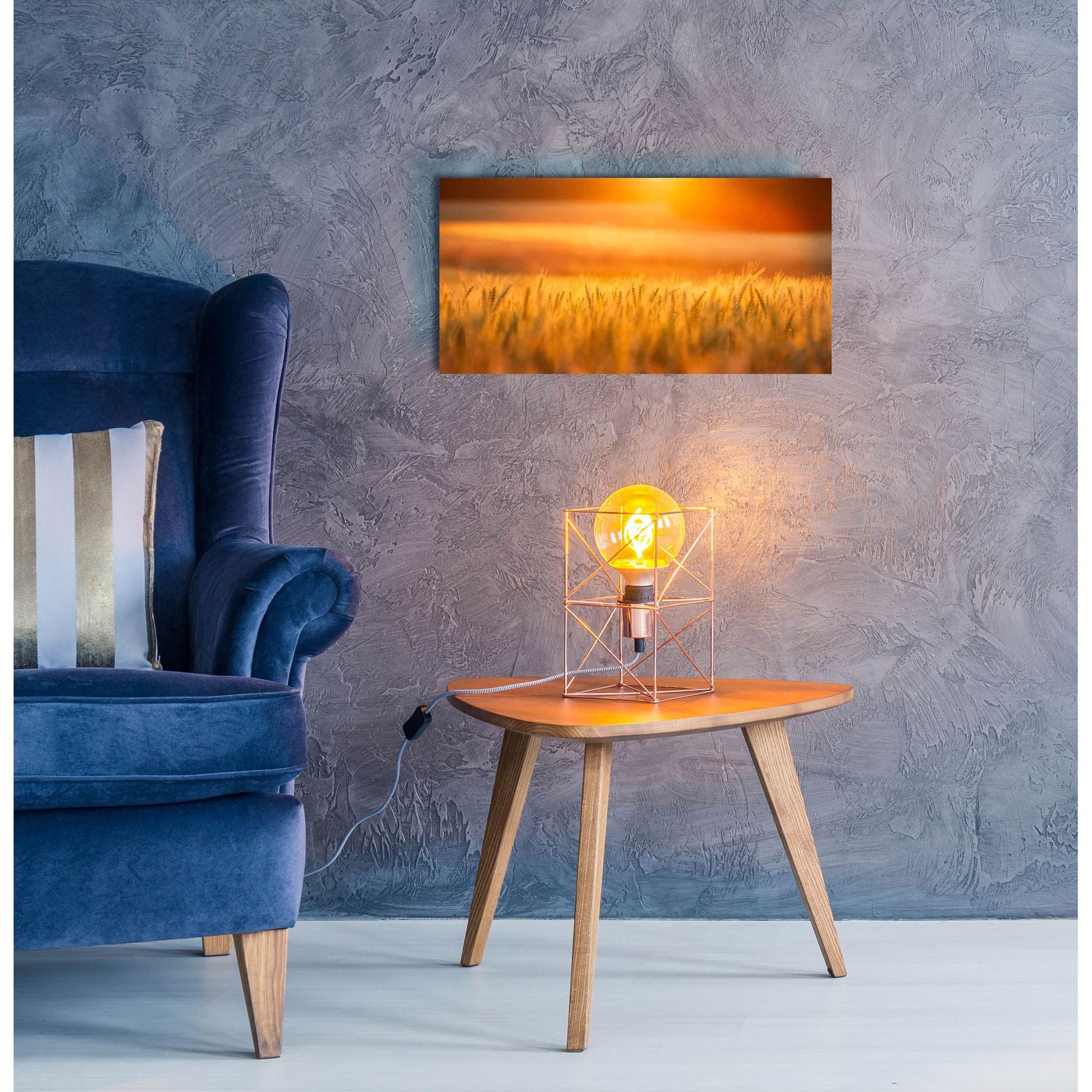 Epic Art 'Golden Wheat' by Jonathan Ross, Acrylic Glass Wall Art,24x12