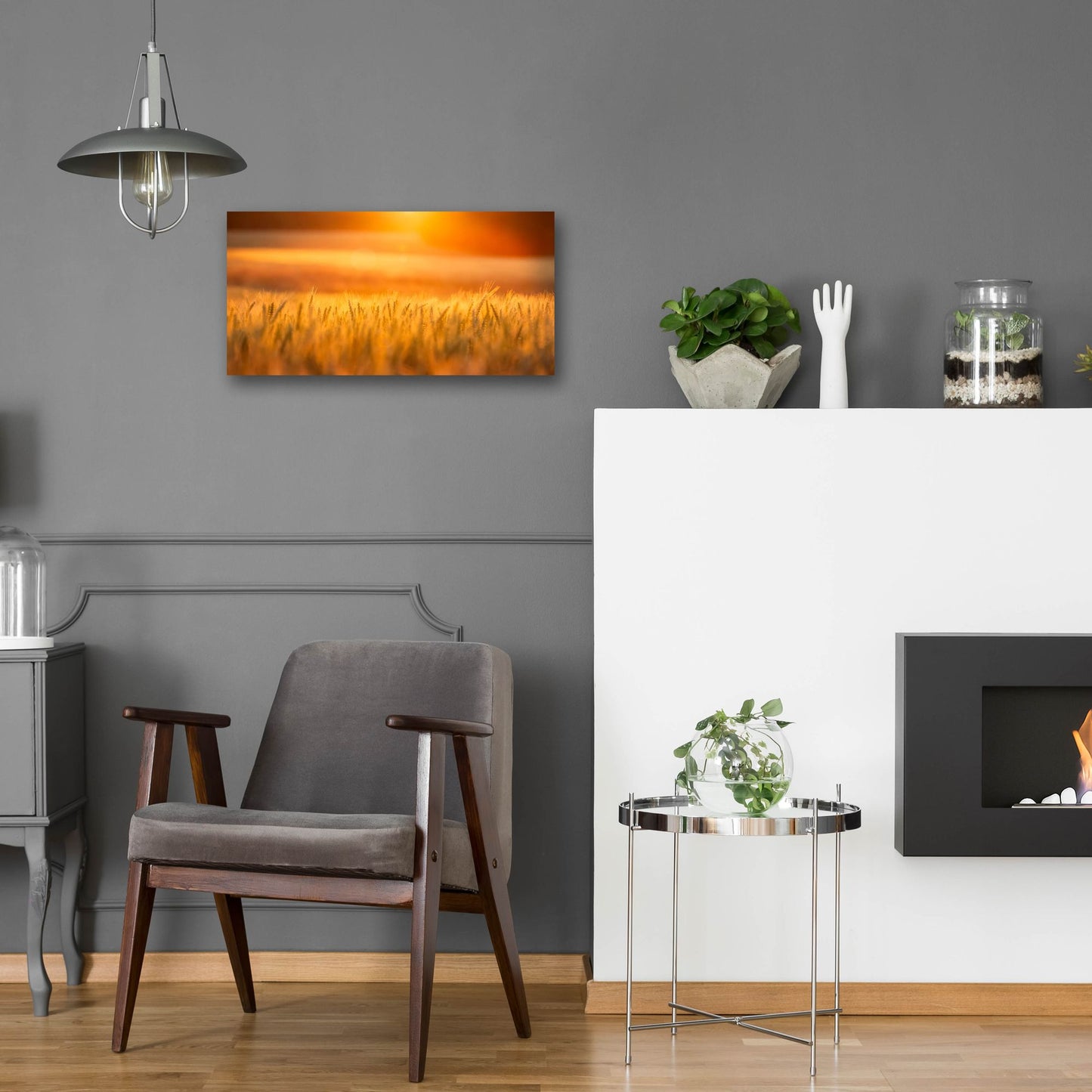 Epic Art 'Golden Wheat' by Jonathan Ross, Acrylic Glass Wall Art,24x12