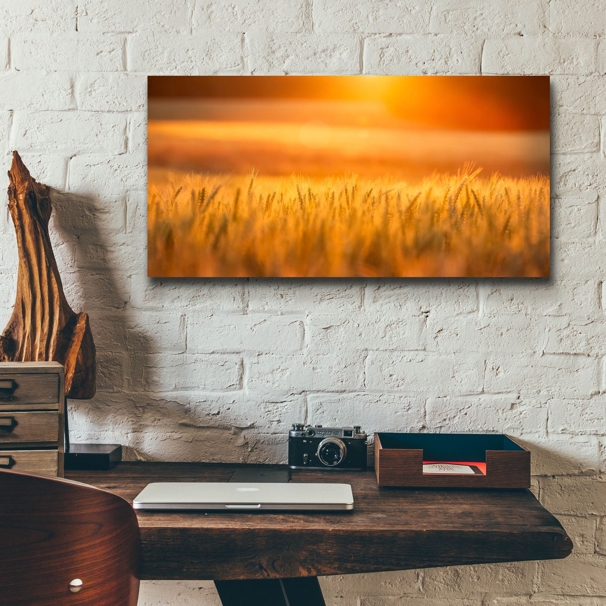 Epic Art 'Golden Wheat' by Jonathan Ross, Acrylic Glass Wall Art,24x12