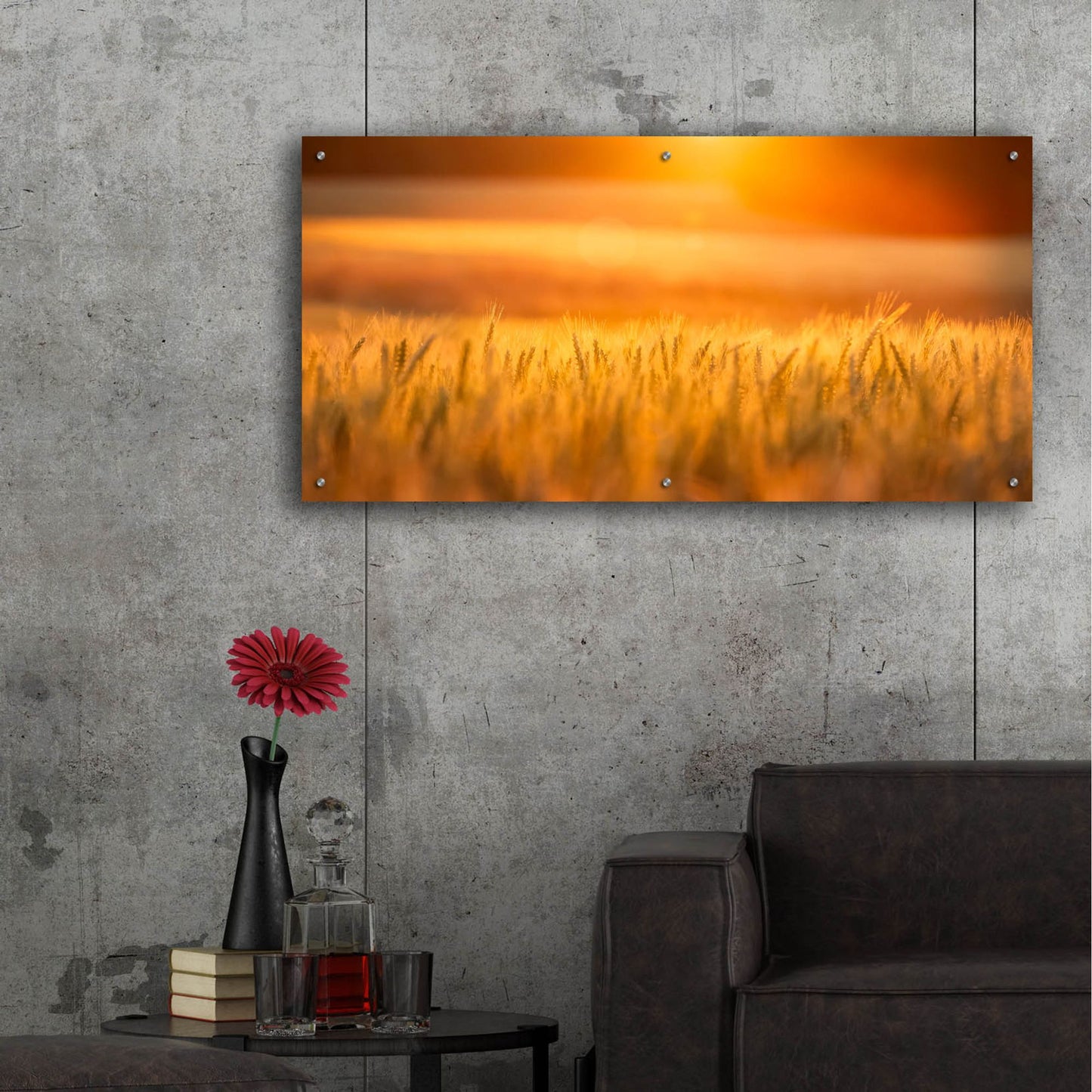 Epic Art 'Golden Wheat' by Jonathan Ross, Acrylic Glass Wall Art,48x24