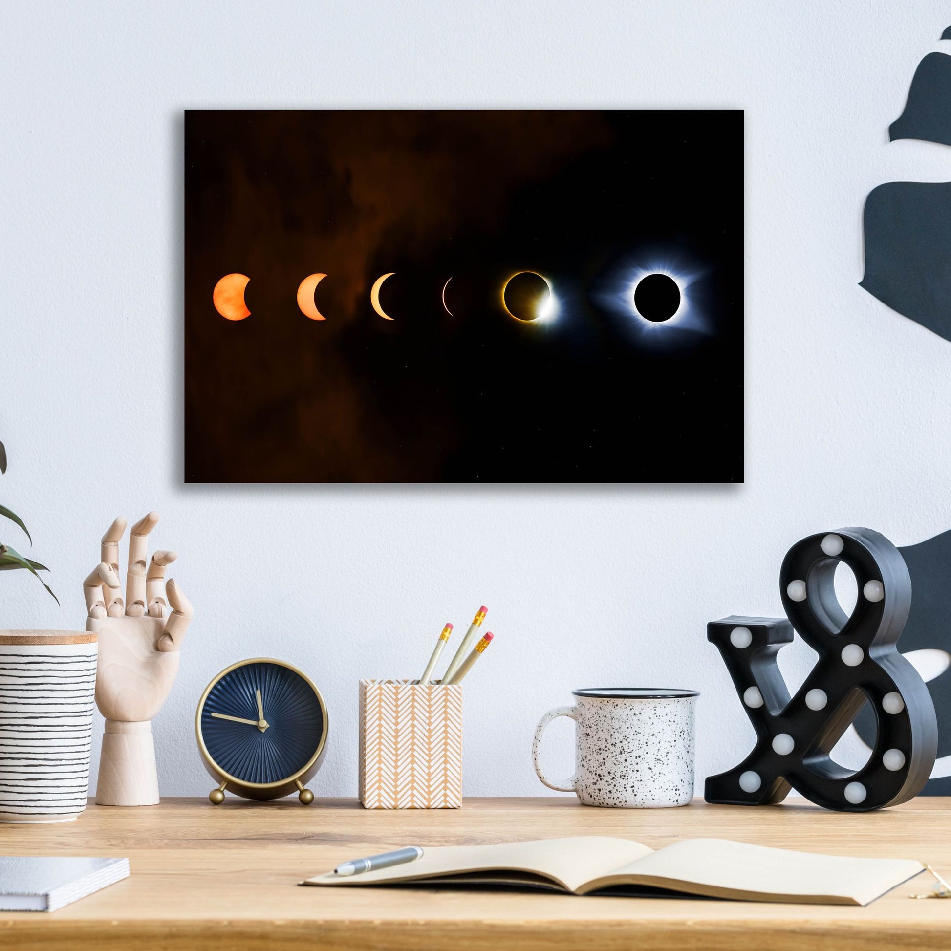 Epic Art 'Great American Eclipse' by Jonathan Ross, Acrylic Glass Wall Art,16x12