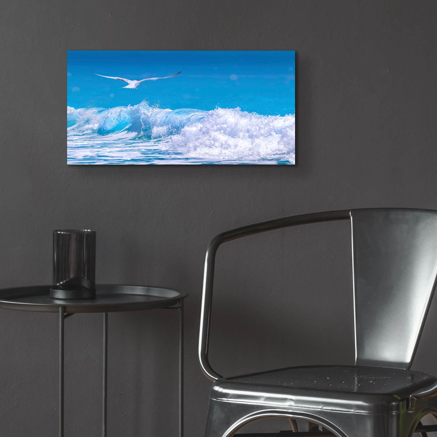 Epic Art 'Gull In The Waves' by Jonathan Ross, Acrylic Glass Wall Art,24x12