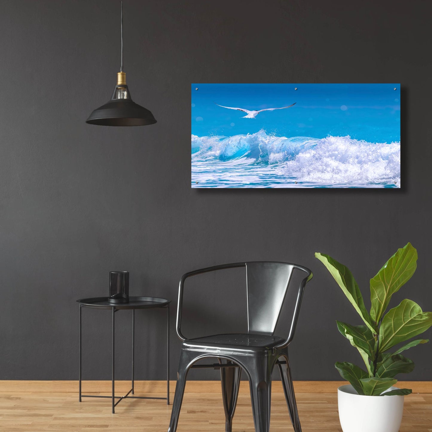 Epic Art 'Gull In The Waves' by Jonathan Ross, Acrylic Glass Wall Art,48x24