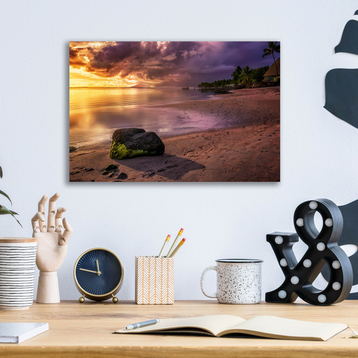 Epic Art 'Island Sunset' by Jonathan Ross, Acrylic Glass Wall Art,16x12