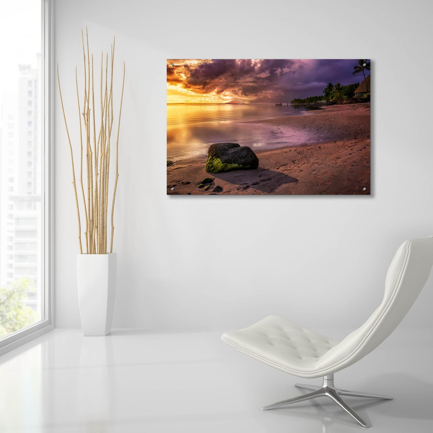 Epic Art 'Island Sunset' by Jonathan Ross, Acrylic Glass Wall Art,36x24