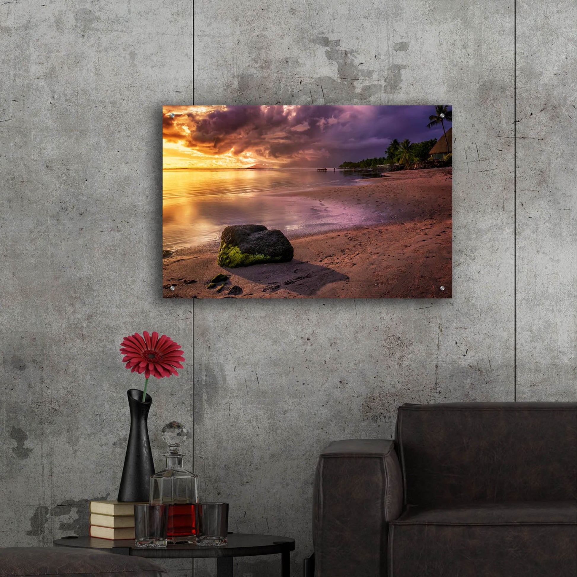 Epic Art 'Island Sunset' by Jonathan Ross, Acrylic Glass Wall Art,36x24