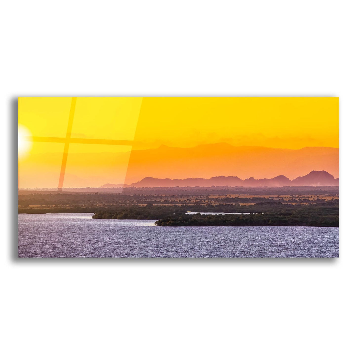 Epic Art 'Islands In The Sunset' by Jonathan Ross, Acrylic Glass Wall Art,24x12