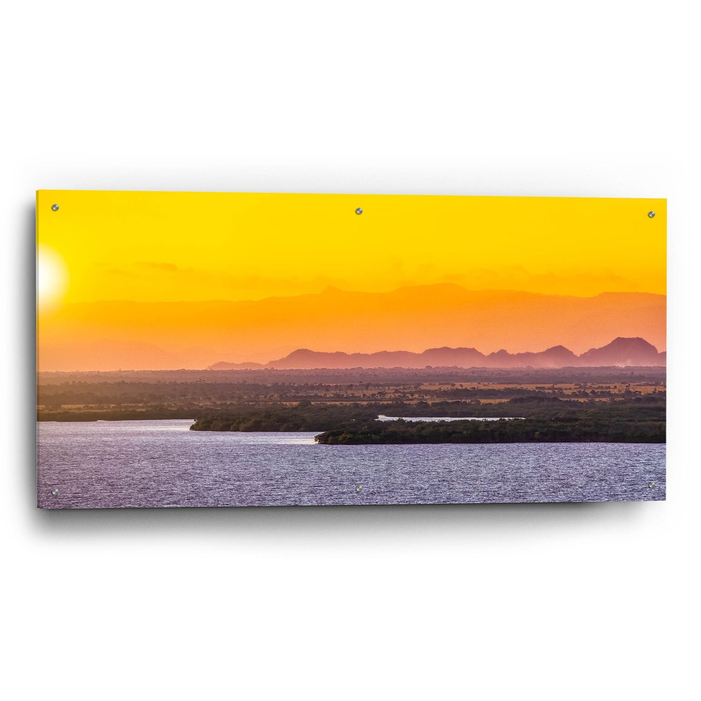 Epic Art 'Islands In The Sunset' by Jonathan Ross, Acrylic Glass Wall Art,48x24