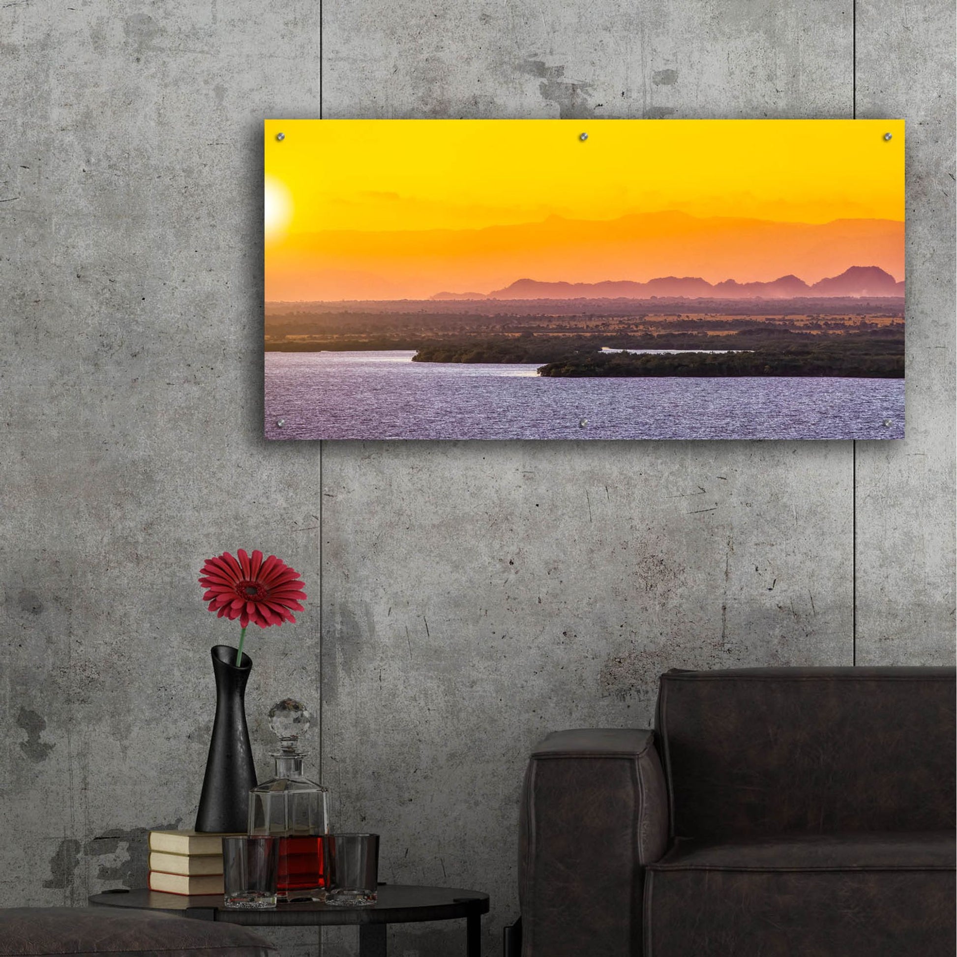 Epic Art 'Islands In The Sunset' by Jonathan Ross, Acrylic Glass Wall Art,48x24