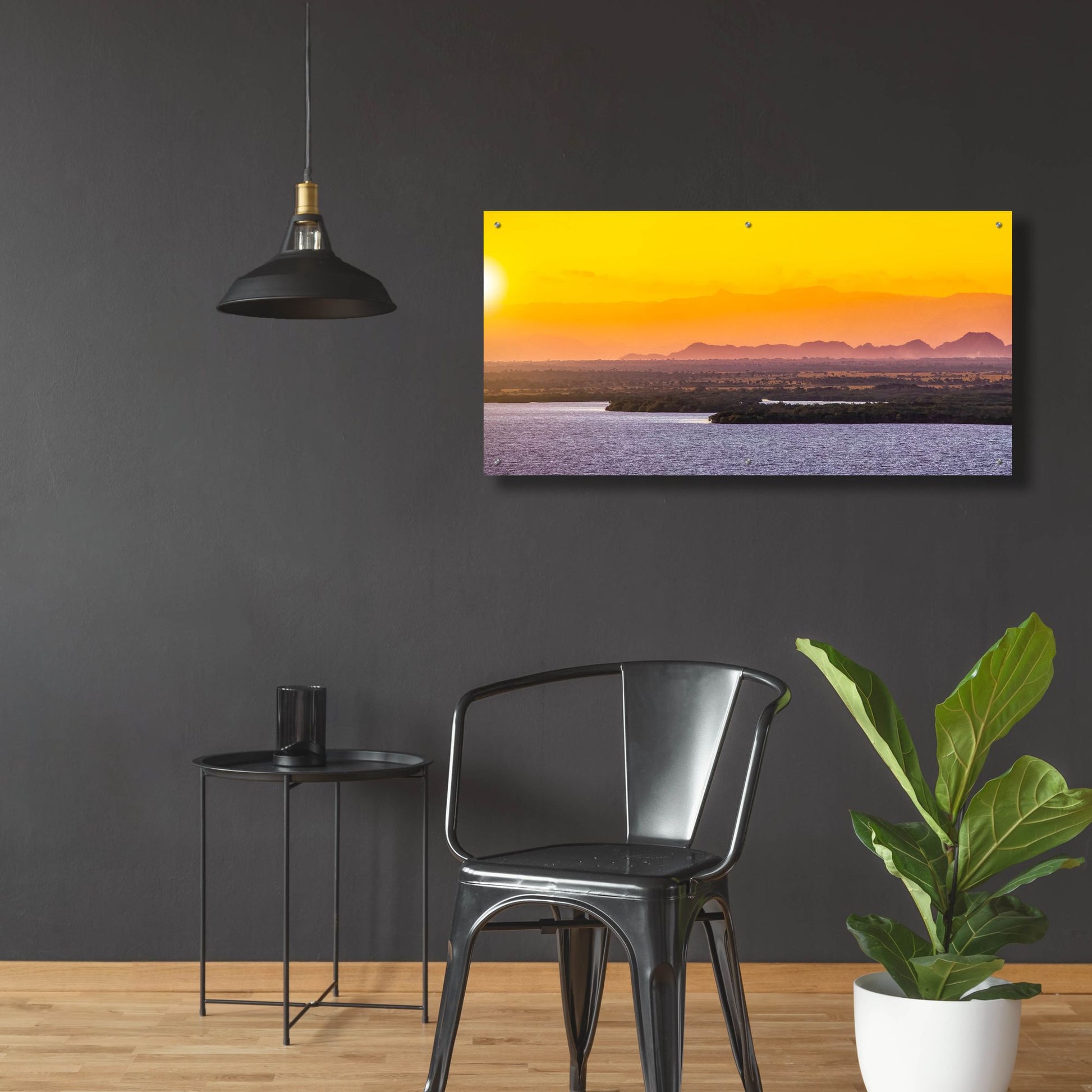 Epic Art 'Islands In The Sunset' by Jonathan Ross, Acrylic Glass Wall Art,48x24