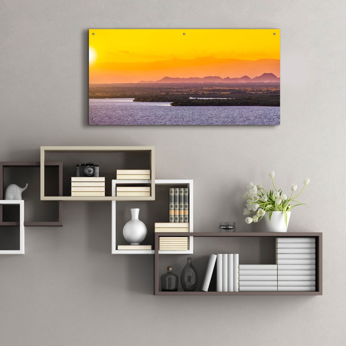 Epic Art 'Islands In The Sunset' by Jonathan Ross, Acrylic Glass Wall Art,48x24