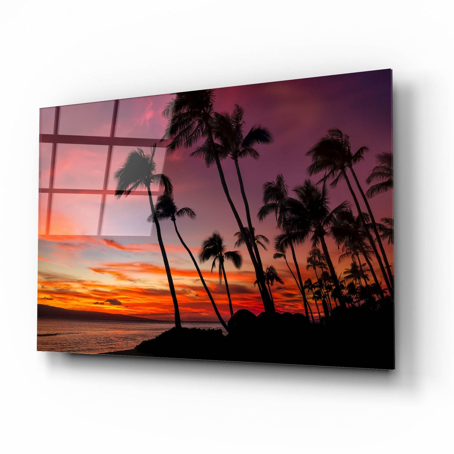 Epic Art 'Maui Sunset' by Jonathan Ross, Acrylic Glass Wall Art,16x12