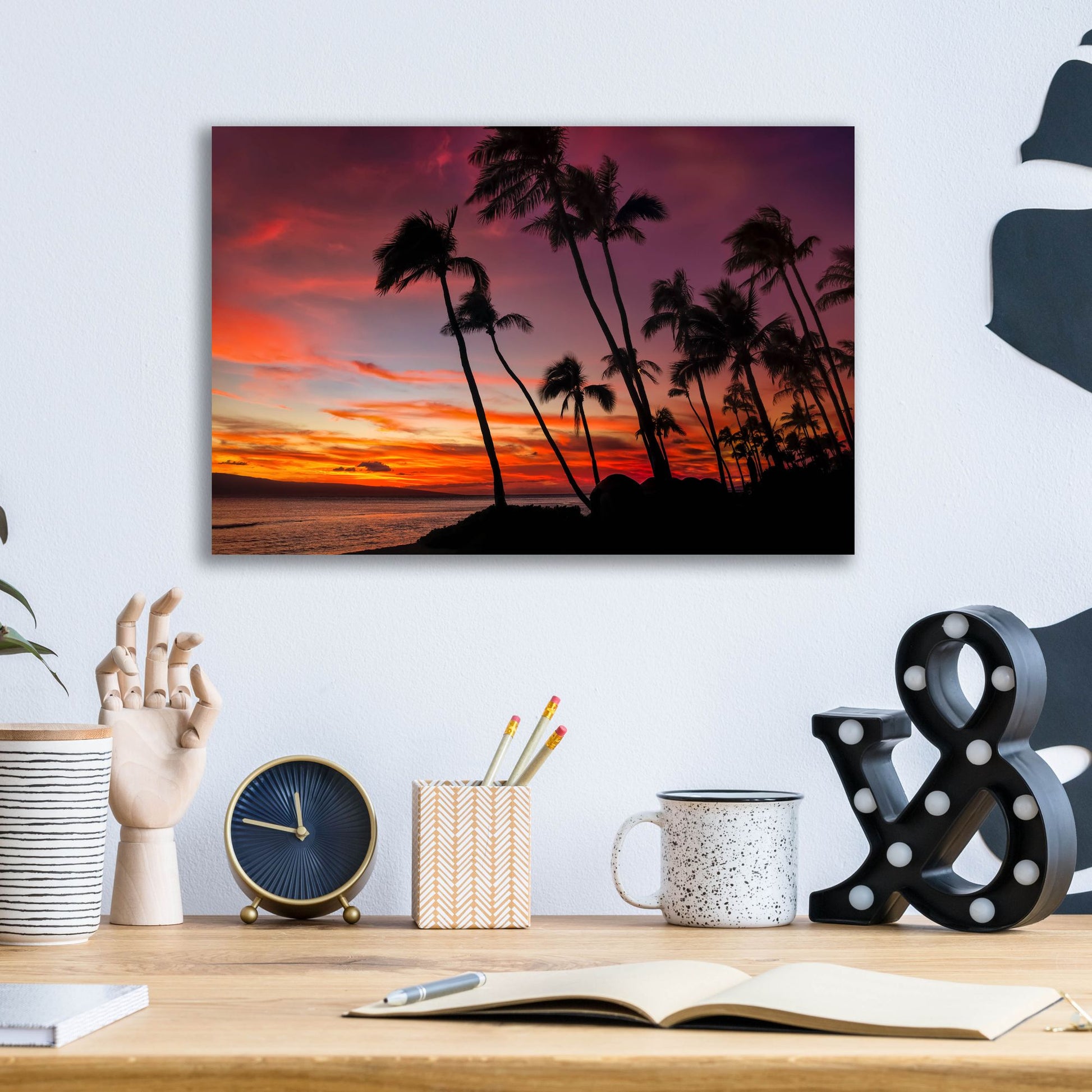 Epic Art 'Maui Sunset' by Jonathan Ross, Acrylic Glass Wall Art,16x12