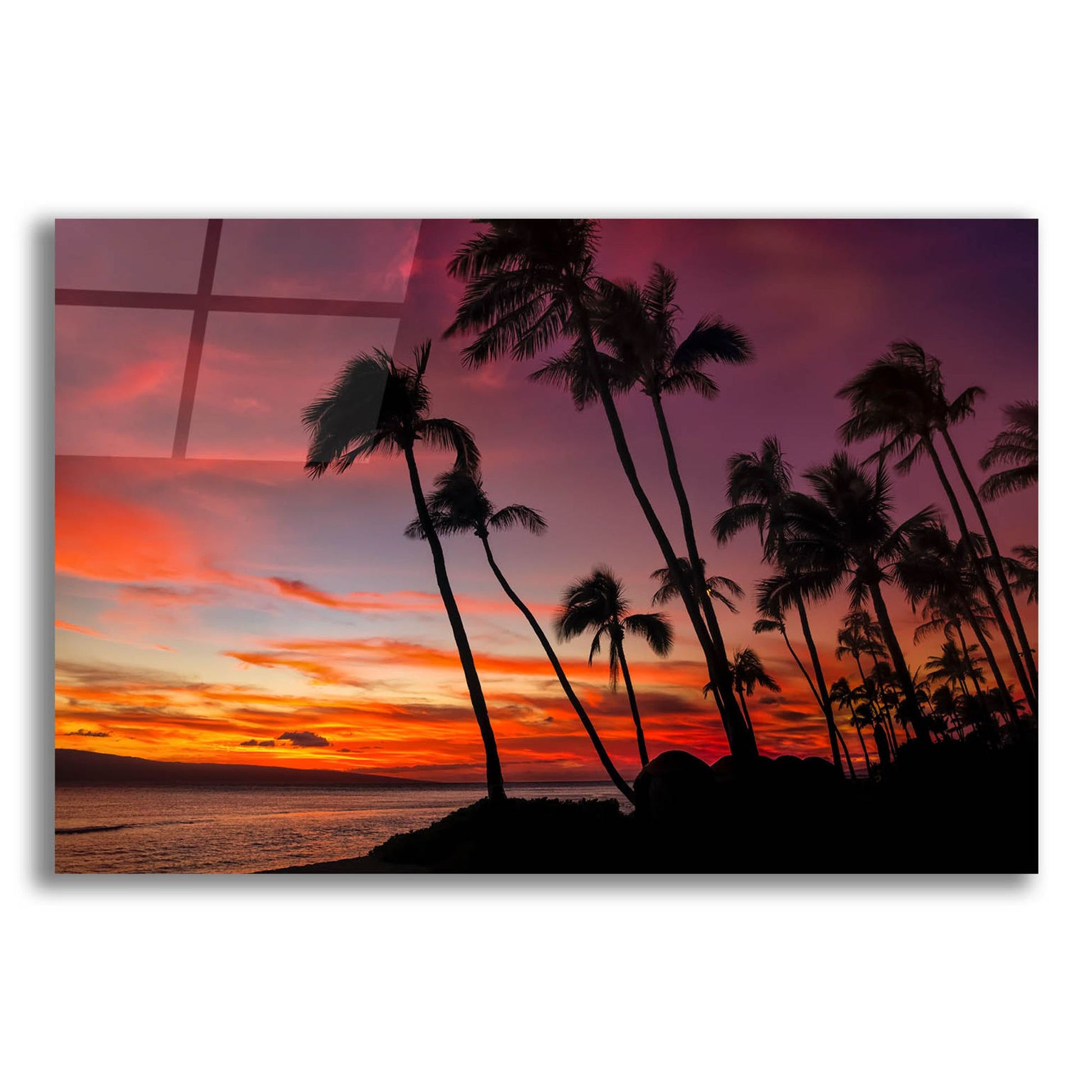 Epic Art 'Maui Sunset' by Jonathan Ross, Acrylic Glass Wall Art,16x12