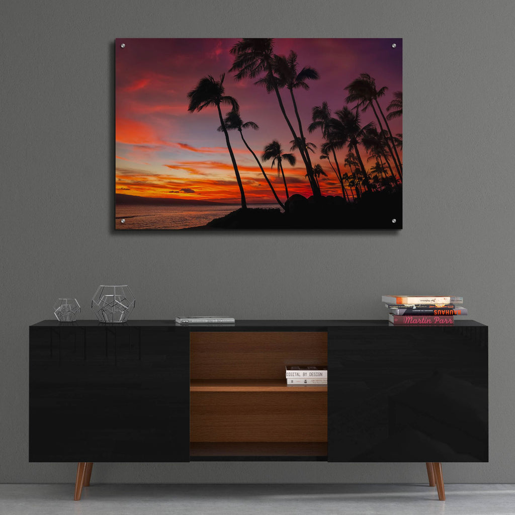 Epic Art 'Maui Sunset' by Jonathan Ross, Acrylic Glass Wall Art,36x24