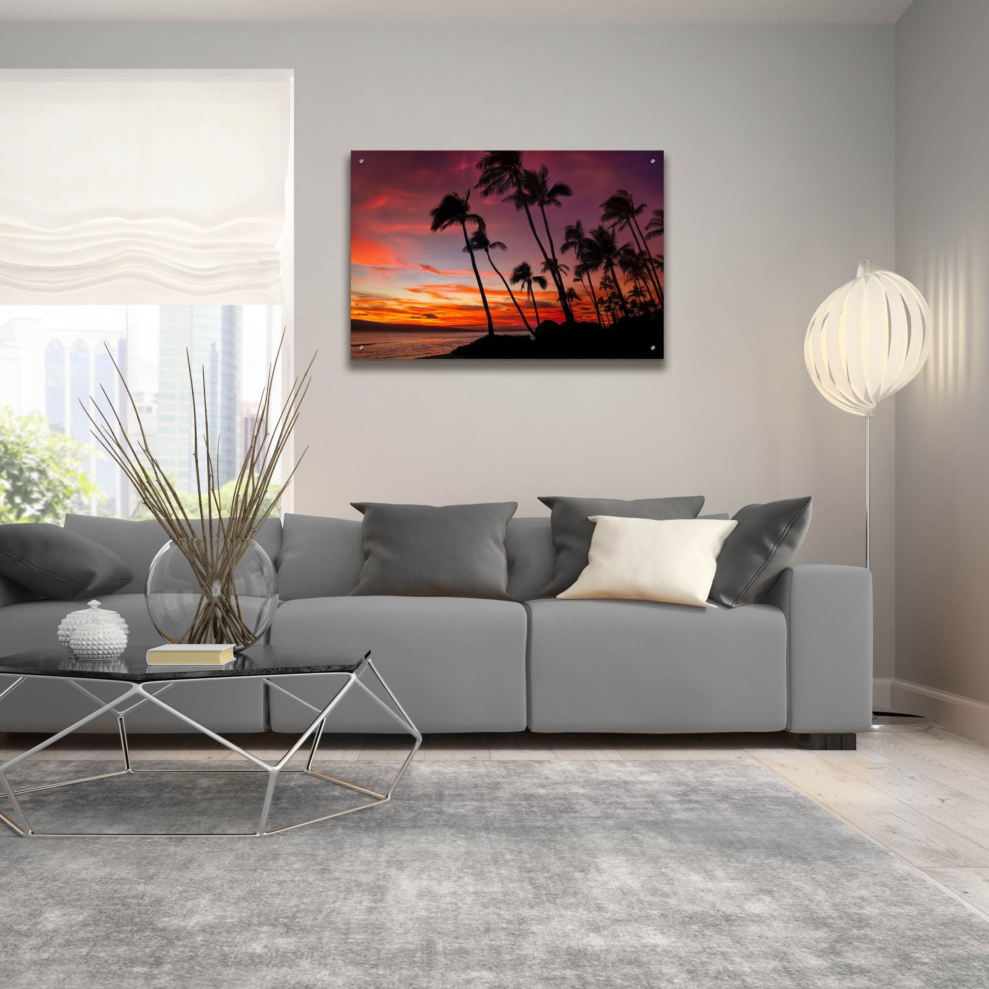 Epic Art 'Maui Sunset' by Jonathan Ross, Acrylic Glass Wall Art,36x24