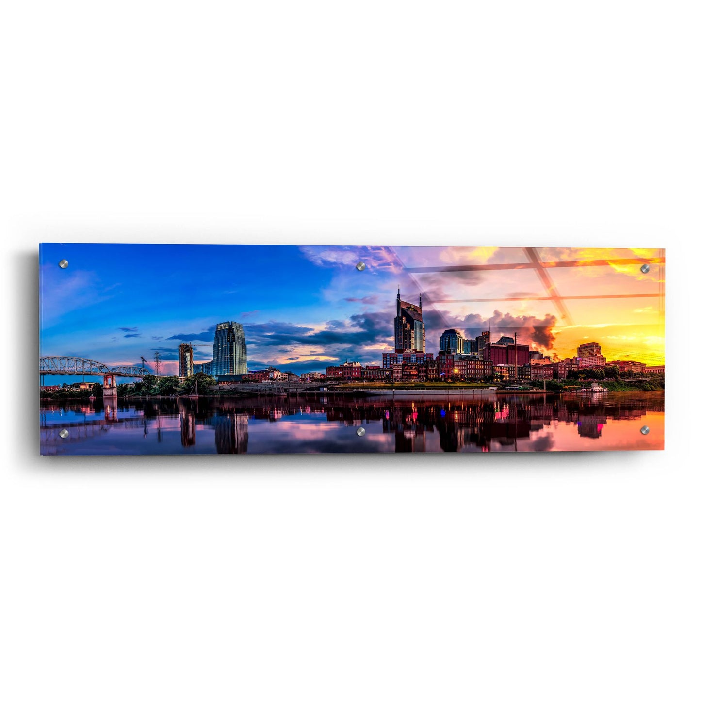 Epic Art 'Nashvile After The Storm' by Jonathan Ross, Acrylic Glass Wall Art,36x12