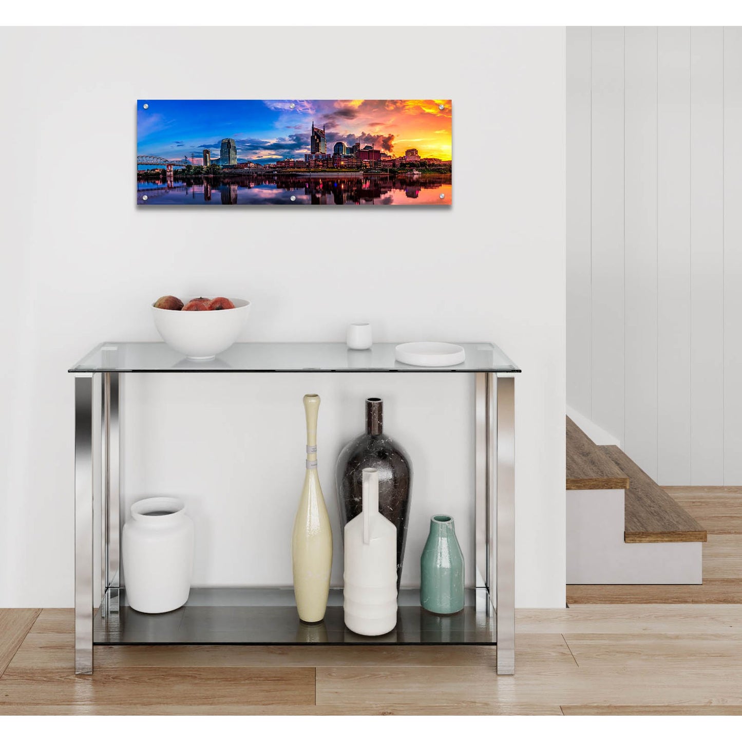 Epic Art 'Nashvile After The Storm' by Jonathan Ross, Acrylic Glass Wall Art,36x12