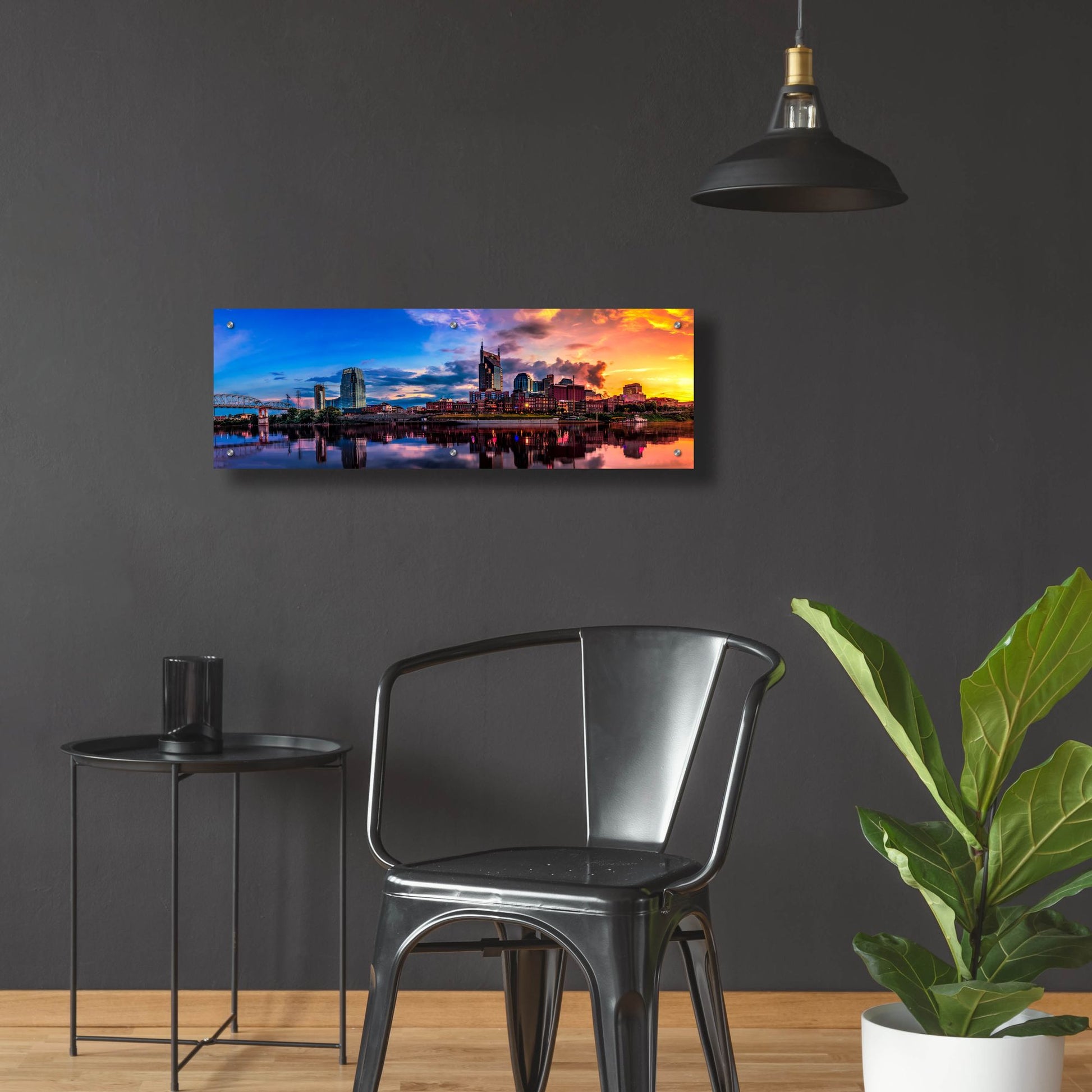 Epic Art 'Nashvile After The Storm' by Jonathan Ross, Acrylic Glass Wall Art,36x12