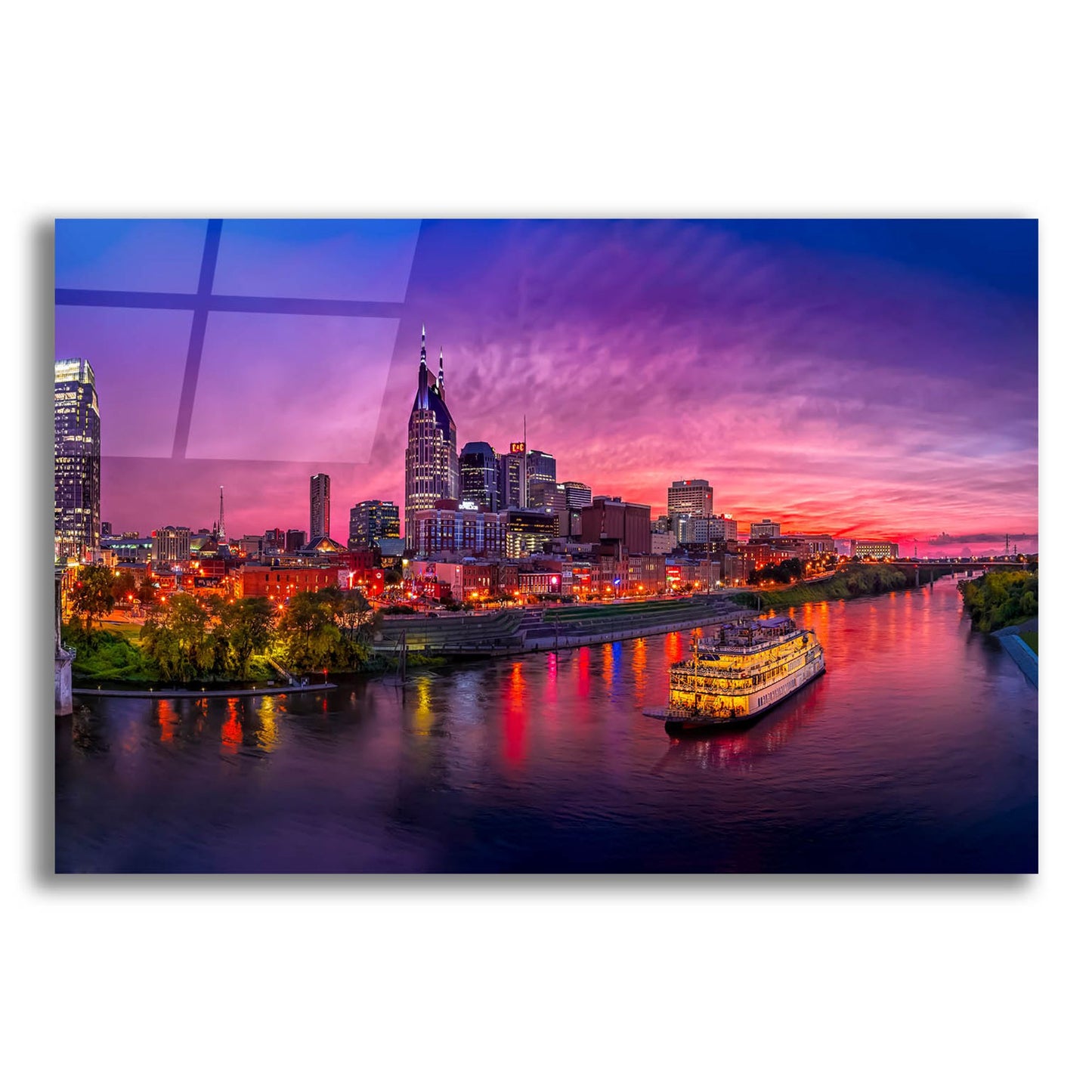 Epic Art 'Nashvile Glow' by Jonathan Ross, Acrylic Glass Wall Art,16x12