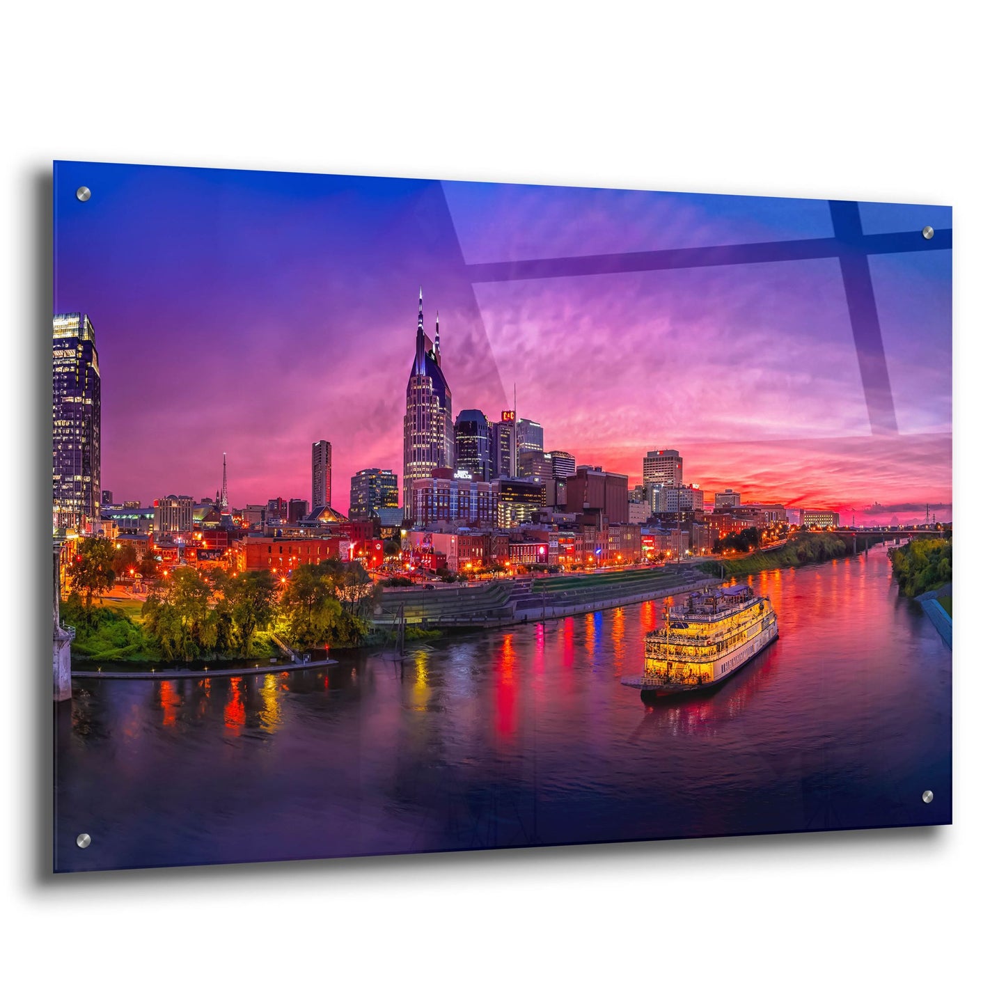 Epic Art 'Nashvile Glow' by Jonathan Ross, Acrylic Glass Wall Art,36x24