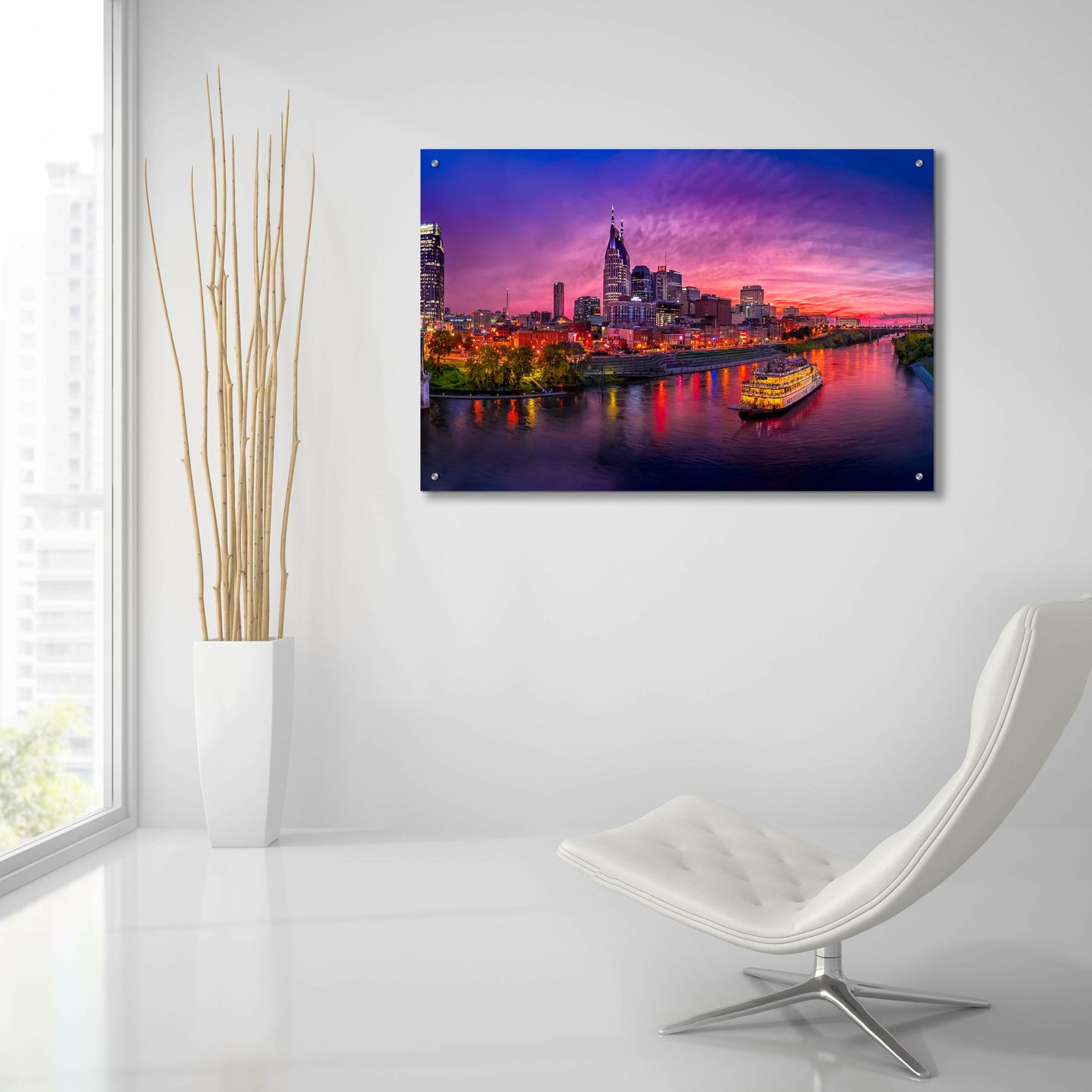 Epic Art 'Nashvile Glow' by Jonathan Ross, Acrylic Glass Wall Art,36x24