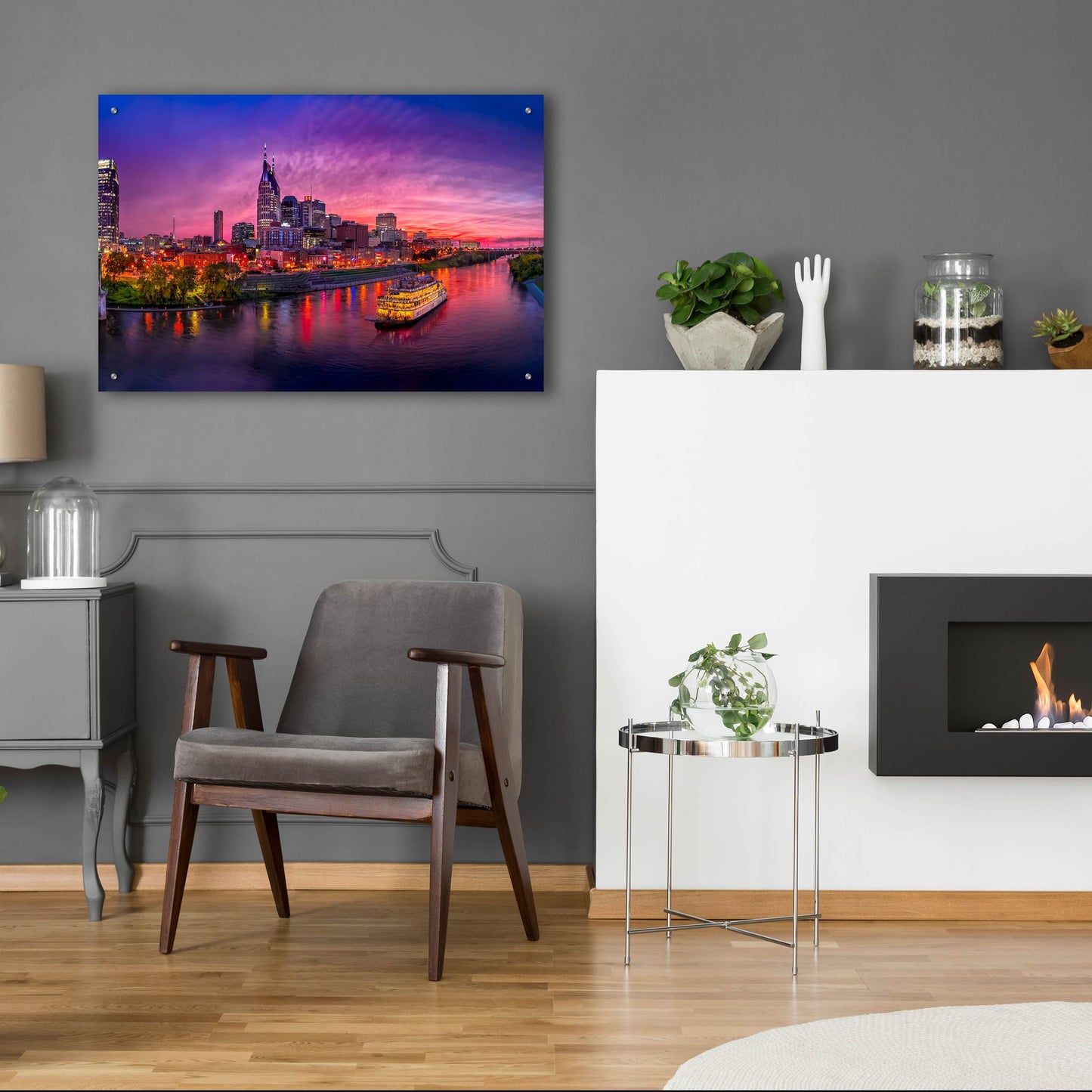 Epic Art 'Nashvile Glow' by Jonathan Ross, Acrylic Glass Wall Art,36x24