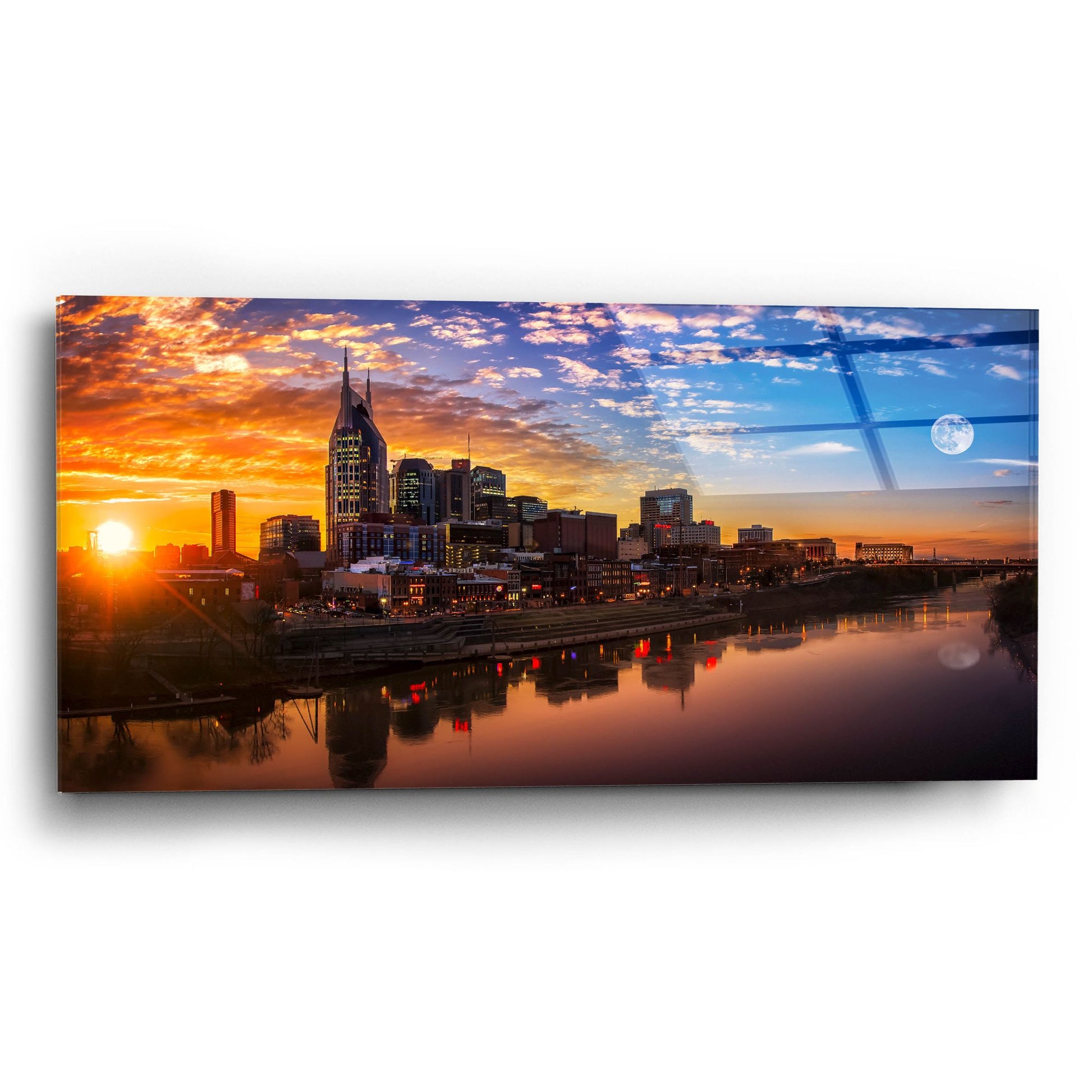 Epic Art 'Nashville Sunset' by Jonathan Ross, Acrylic Glass Wall Art,24x12