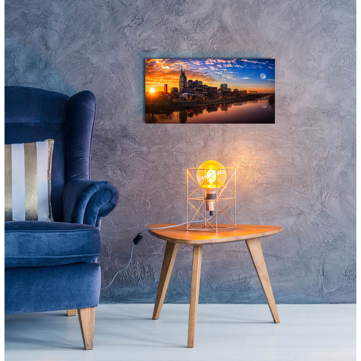 Epic Art 'Nashville Sunset' by Jonathan Ross, Acrylic Glass Wall Art,24x12