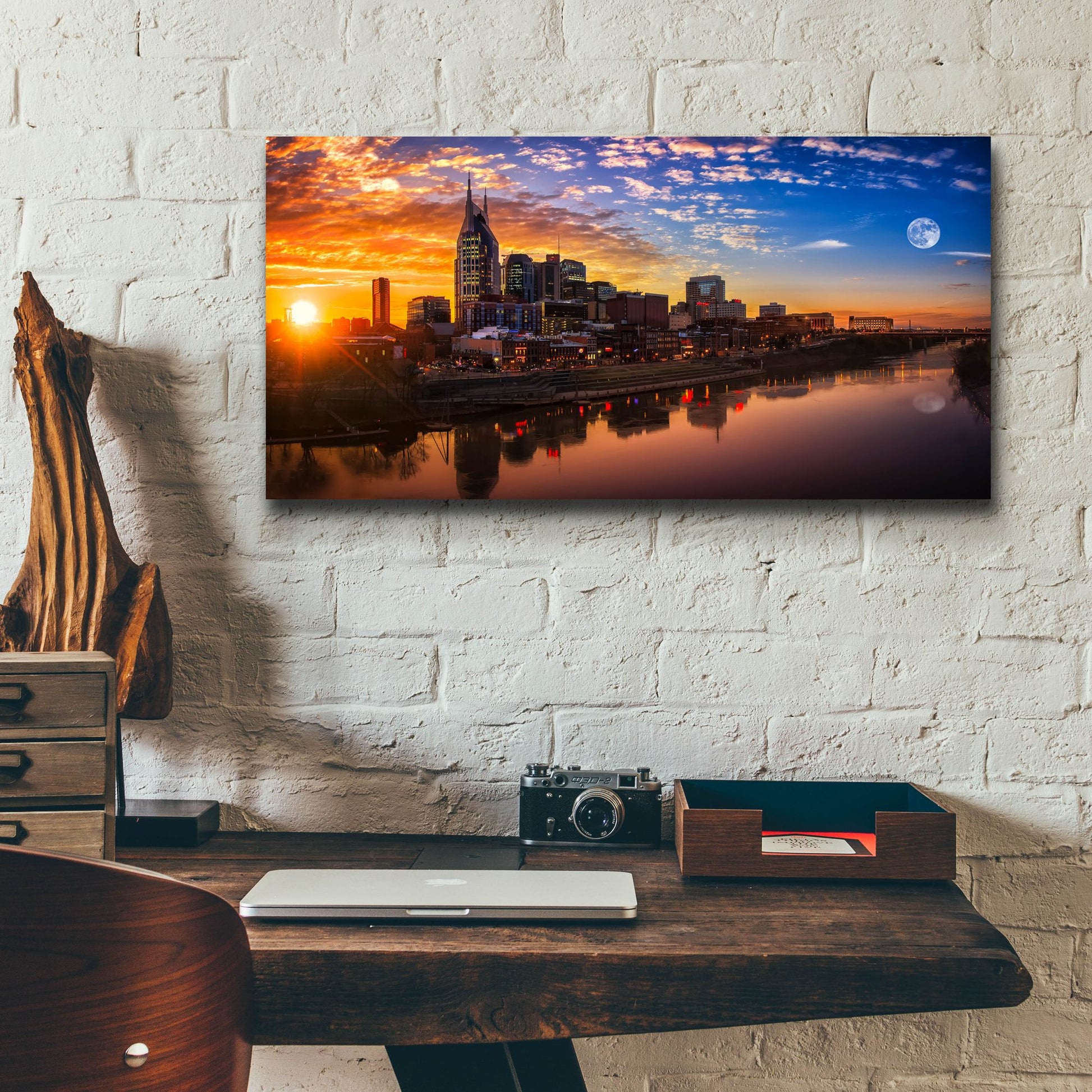 Epic Art 'Nashville Sunset' by Jonathan Ross, Acrylic Glass Wall Art,24x12