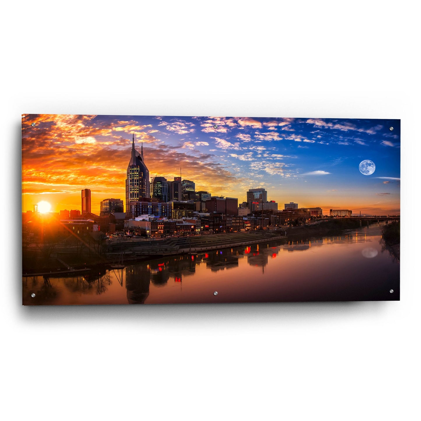 Epic Art 'Nashville Sunset' by Jonathan Ross, Acrylic Glass Wall Art,48x24