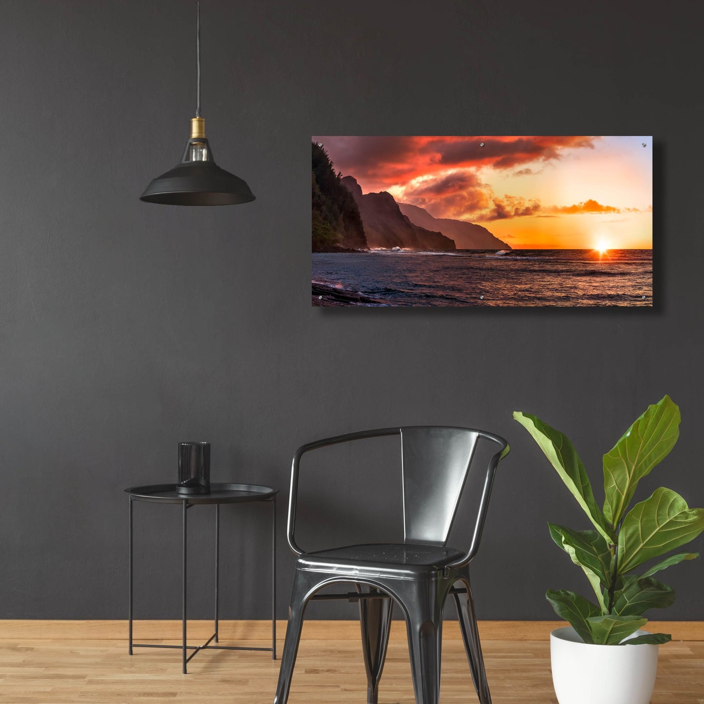 Epic Art 'Nepali Coast Sunset' by Jonathan Ross, Acrylic Glass Wall Art,48x24