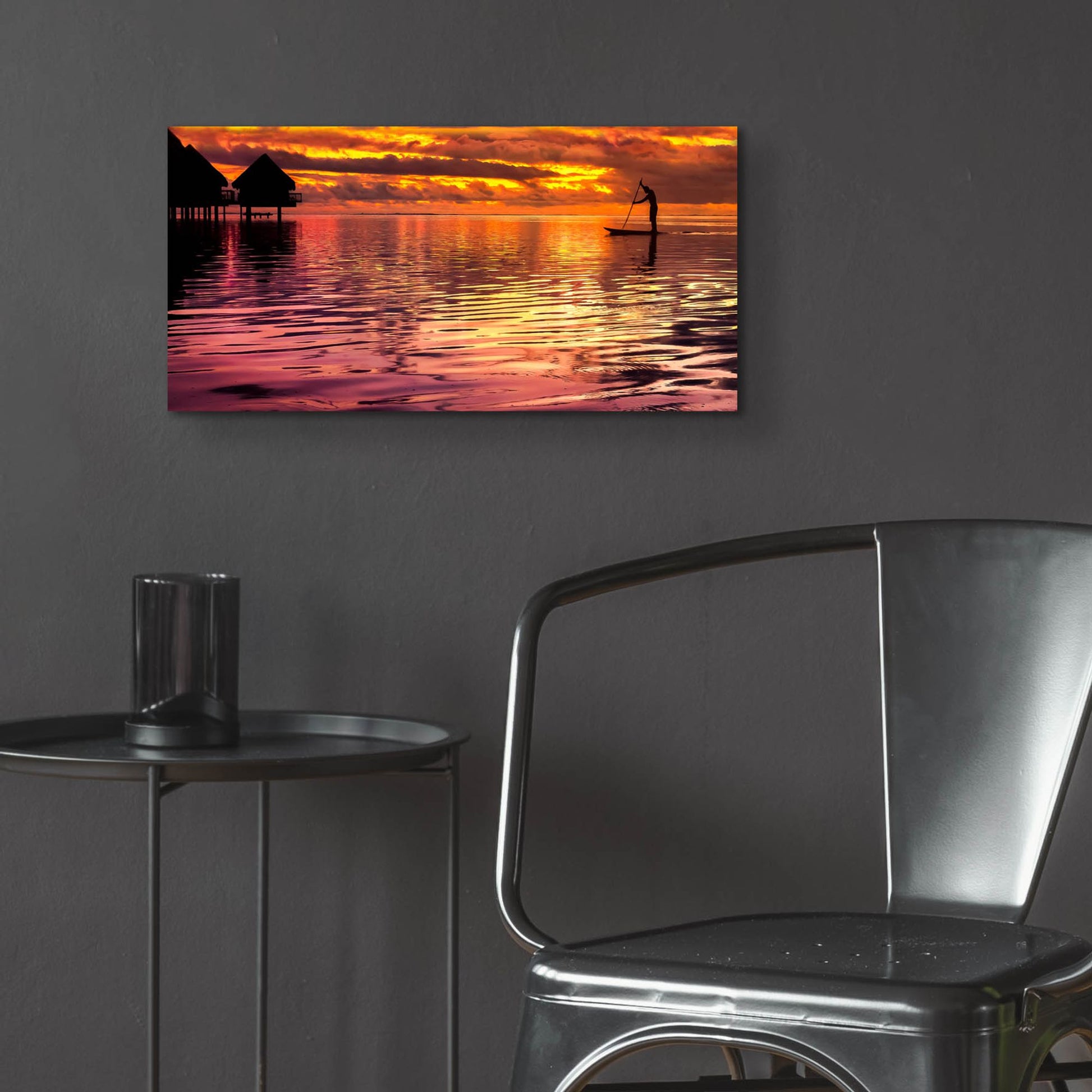 Epic Art 'Paddling Into The Sunset' by Jonathan Ross, Acrylic Glass Wall Art,24x12