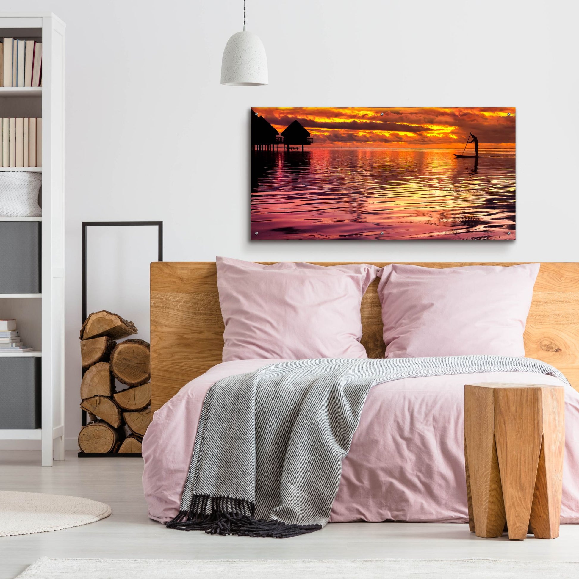 Epic Art 'Paddling Into The Sunset' by Jonathan Ross, Acrylic Glass Wall Art,48x24